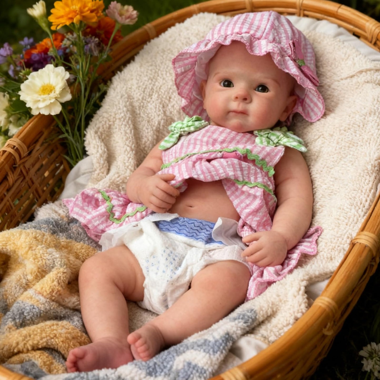 OtardDolls 18 Inch Silicone Baby Doll Realistic Newborn Doll, Soft Full Body Silicone Reborn Baby Girl Dolls Handmade Real Looking Doll Pack Set