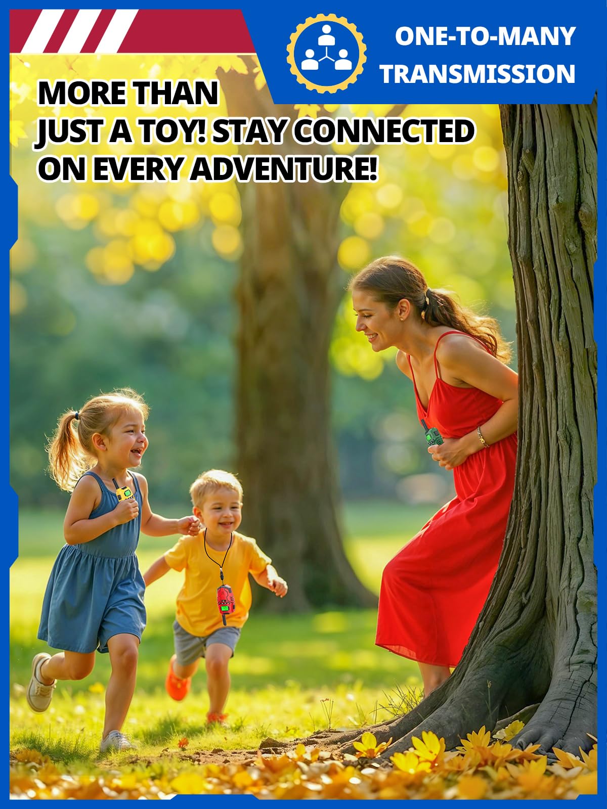 Inspireyes Walkie Talkies for Kids, Long Range 2 Way Radio, Outdoor Hiking Toys for 3-12 Year Old Chirstmas Birthday Gift for Boys, 4 Pack