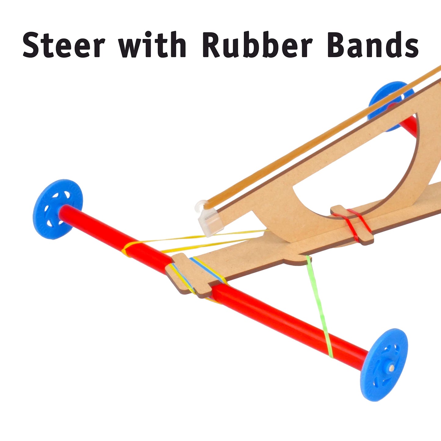 Rubber Band Propeller Car Kit, 10-Pack – Build 10 Rubber Band Propeller Cars, Complete STEM Engineering Project Kit for Classrooms, Ages 8+