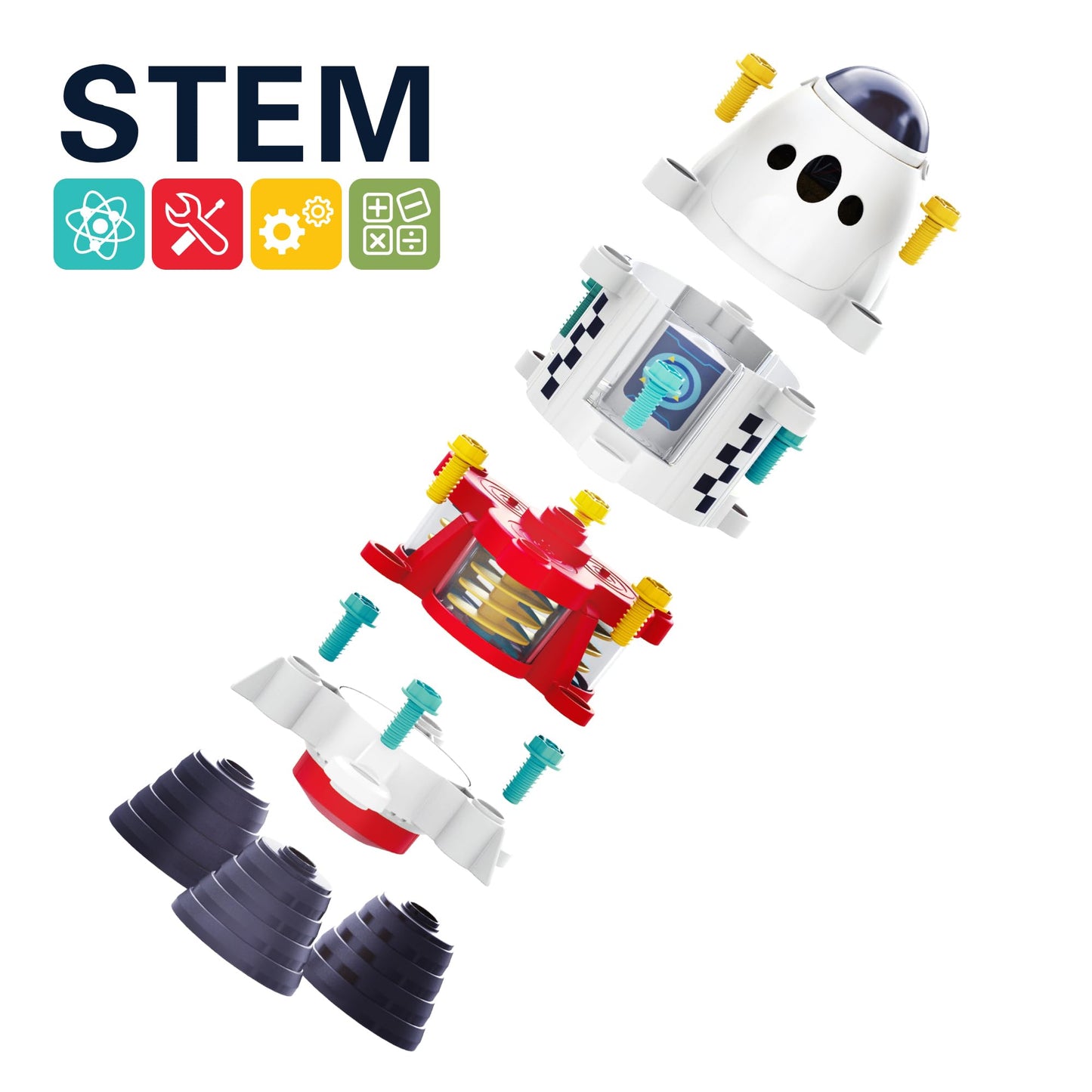 iPlay, iLearn Rocket Outer Space Toys, Kids Spaceship Playset with Space Shuttle, Electric Drill, 2 Astronauts, Educational STEM Take Apart Adventure Gift for 3 4 5 6 7 8 Year Old Boy Girl