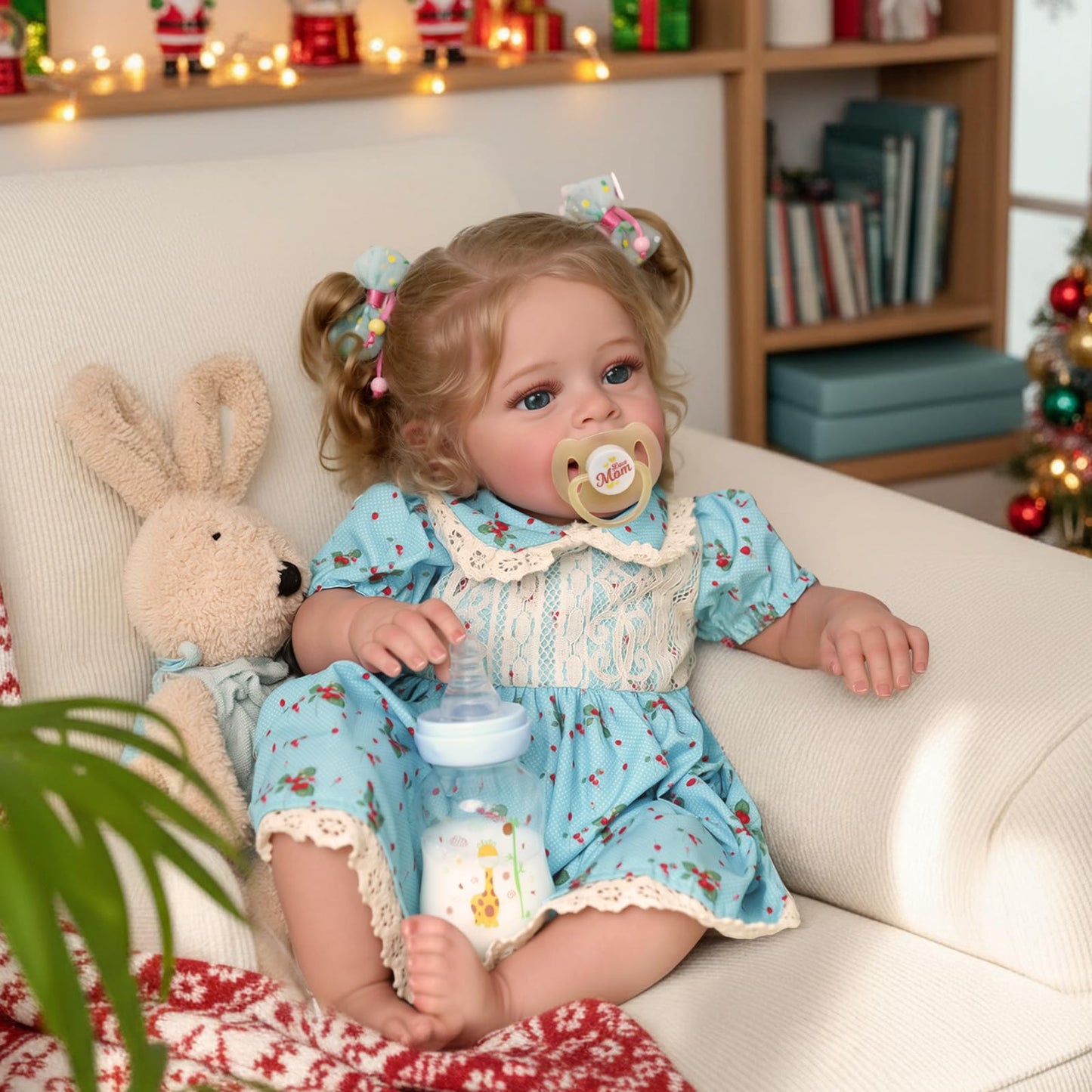 JIZHI Lifelike Reborn Baby Dolls - 18 Inch Realistic-Newborn Baby Dolls Blond Girl Handmade Real Life Baby Dolls with Clothes for Kids Age 3+