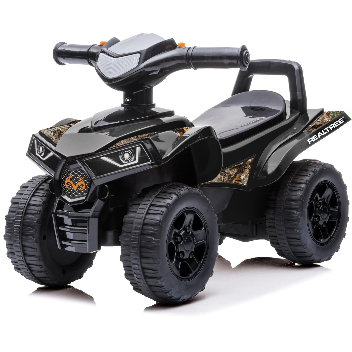Best Ride On Cars Realtree Officially Licensed Black Quad Push Car for Toddlers 18–36 Months | Foot-to-Floor Ride-On with Horn Sounds, Under-Seat Storage & 4-Wheel Design | Safe Indoor/Outdoor Fun