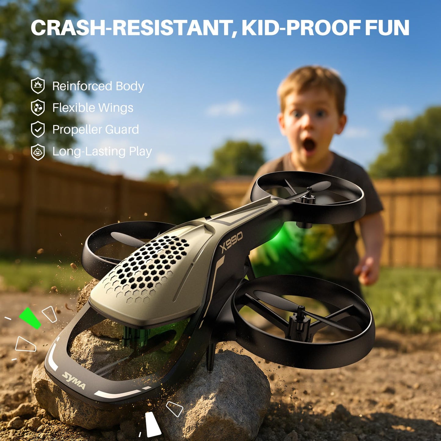 SYMA X990 RC Helicopter for Kids, Remote Control Helicopter with Amazing Stunt Tricks, 360° Propeller Protection, Altitude Hold & Gyro Stabilization, Perfect STEM Toy Gift for Boys and Girls