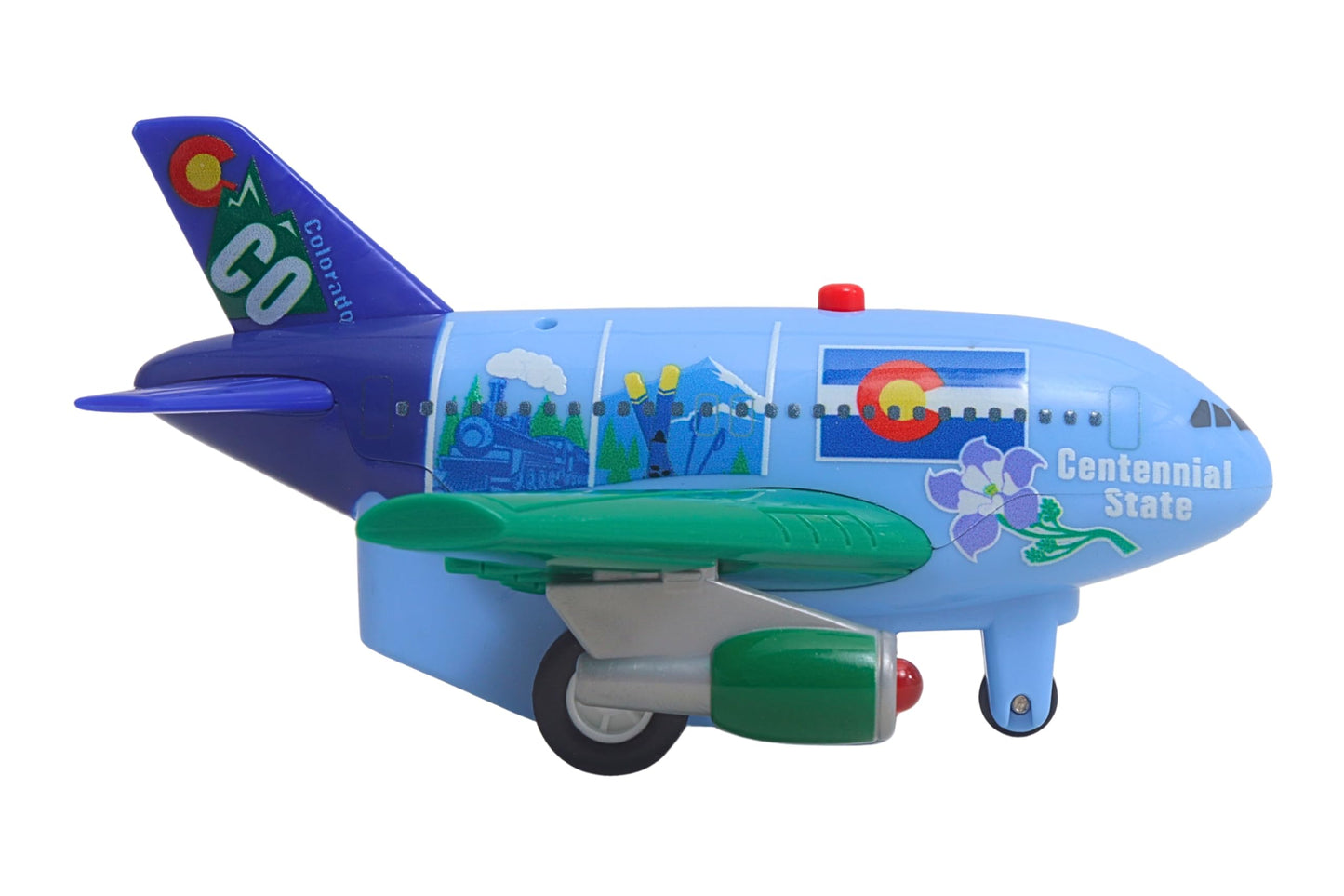 Daron Colorado Pullback Airplane – Light & Sound Jet Toy with Electronic Take-Off, 4¼-Inch Plastic Aircraft for Kids Ages 3+