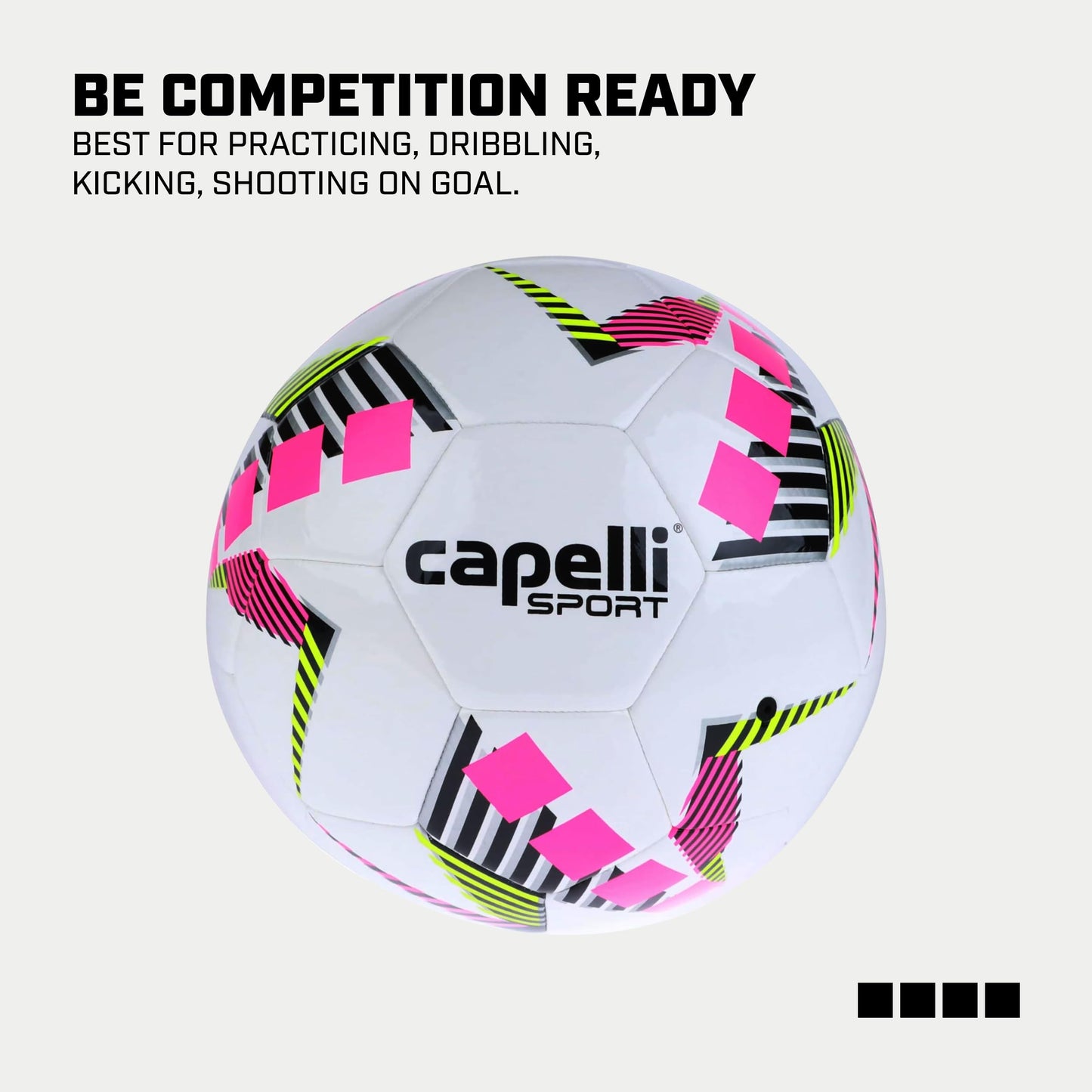 Capelli Sport Soccer Ball Size 5, Star Cubes Team FIFA Quality Basic Soccer Ball for Youth and Adult Players, Outdoor and Indoor Training, Neon Pink
