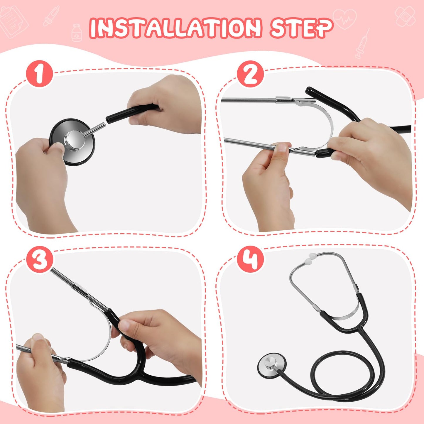 ERDOGLY Kids Stethoscope, 2 Pack Real Working Nursing Stethoscope for Kids Role Play, Toddler Doctor Play Set for Boys Girls, Toy Medical Kit Nurse Cosplay Costume Accessories, Blue