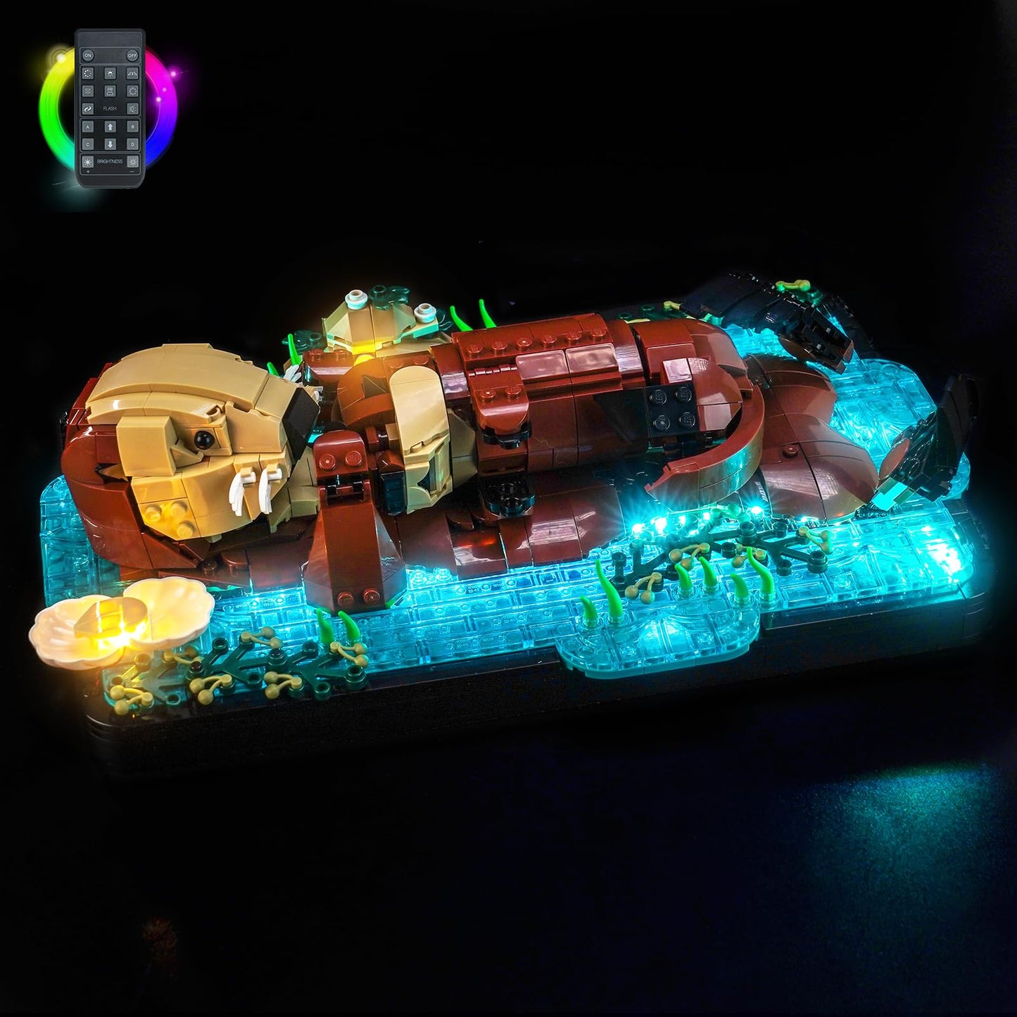 LocoLee Light kit Compatible with Lego 21366 Floating Sea Otters - No Actual Model Only Lights, LED Lighting Accessories Compatible with Lego Sea Otters 21366 (RC Version)