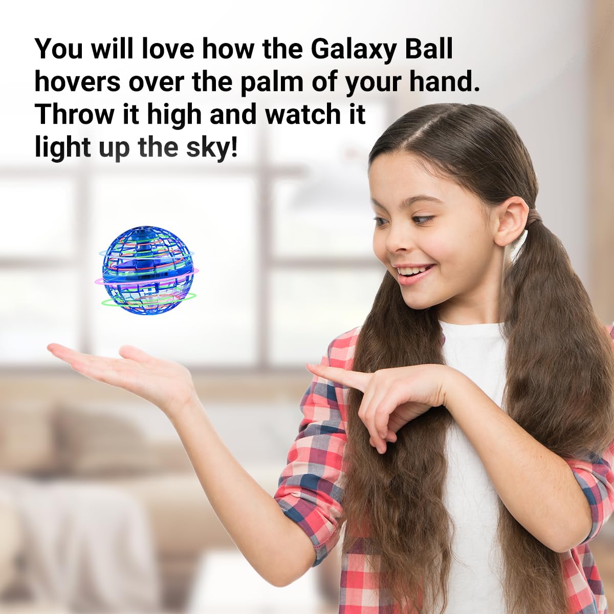 Galaxy Ball 2026 Flying Orb Toy Hand Controlled Drone Ball, Boomerang Hover Ball Toy LED Lights, USB Rechargeable Gravity Disc Spinner, Gesture Control Mini Drone for Kids 8-12 Indoor Hover Drone