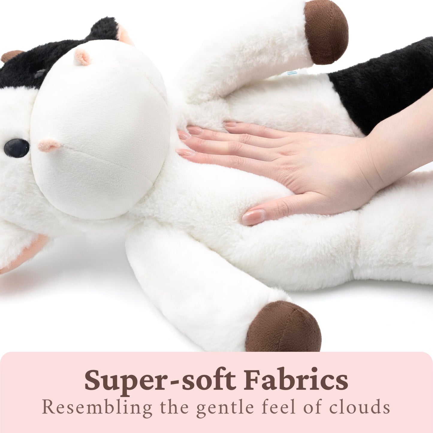 IKASA Big Cow Stuffed Animal Plush Toy,18" Large Soft Plushy Fluffy Toys, for Kids Girls Boys