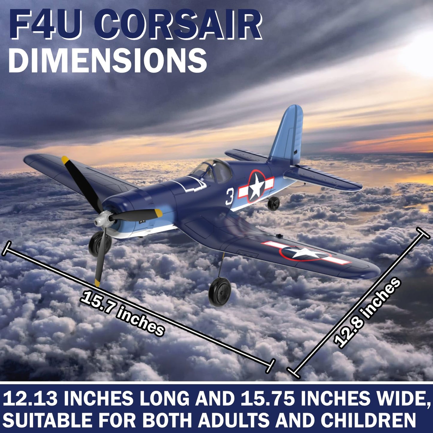 LEAMBE 4 Channel RC Plane - Ready to Fly Aerobatic Aircraft, Easy Control for Beginners, F4U Corsair RC Airplane Best Gift for Adults
