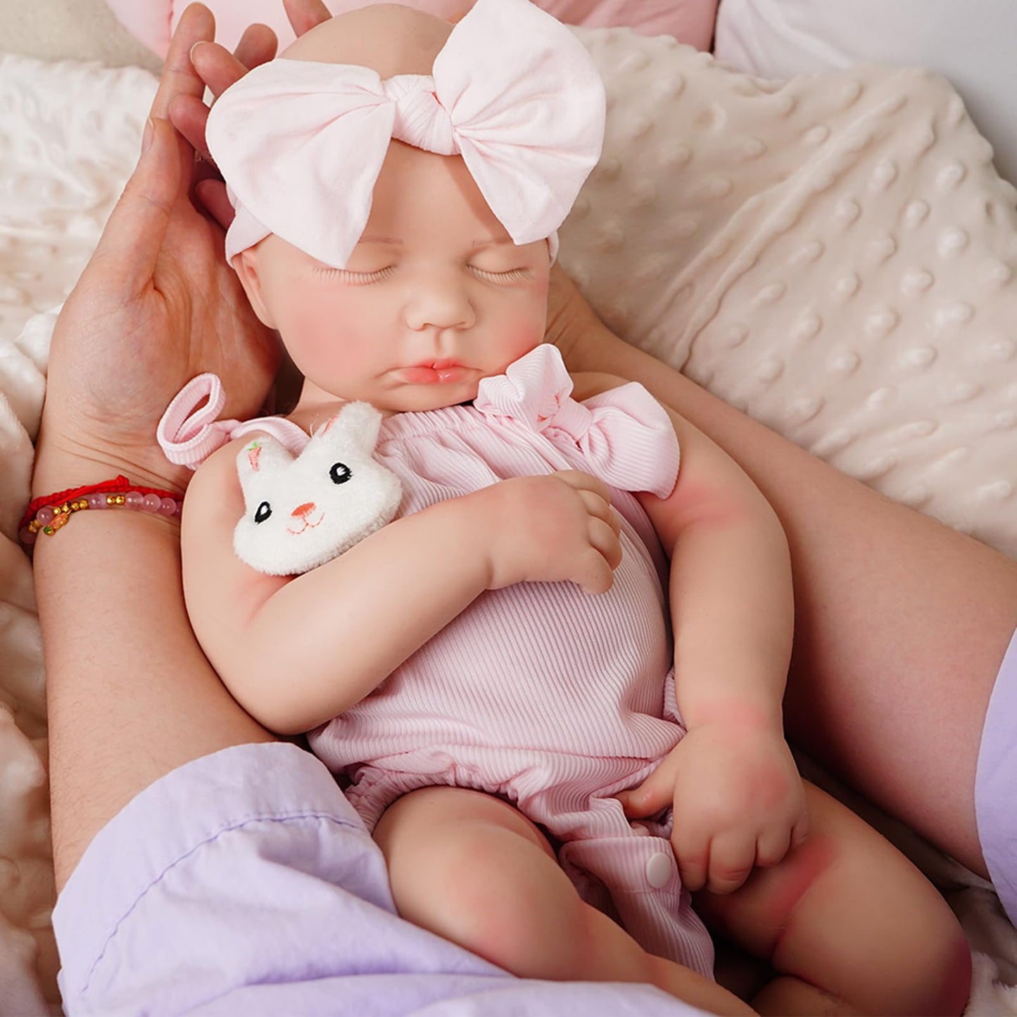 KUICEO Reborn Baby Dolls that Lifelike -18.5 inch Full Body Silicone Sleeping Baby Girl Handmade Face Realistic Body Details for Children Gift