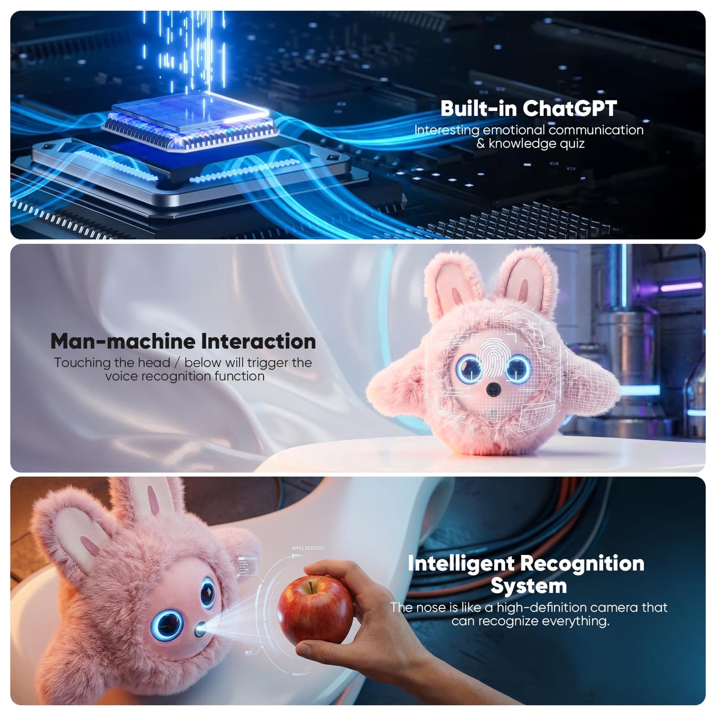 CVCBSER Smart Ai Companion Robot Cute Pet, Desk Robot Voice Chat gpt Emotional Interaction, Richness Expressiveness Ai Pet Robot for Adults Kids Chat (Pink Face)