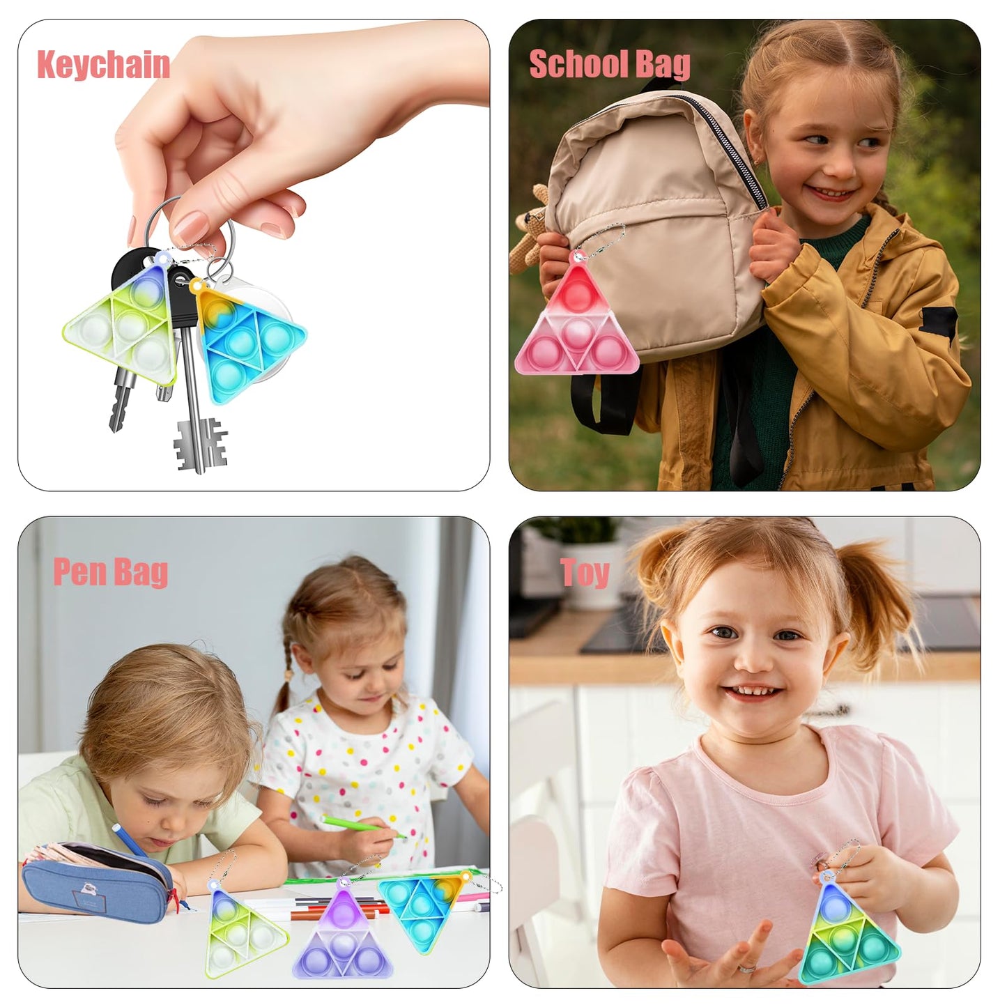 72 Pcs Kids Party Favors Pop Fidget Keychain lt Mini Fidget Toys Bulk for Kids Goodie Bag Stuffers Classroom Prizes It Bubbles Poppers Students Bulk Toys