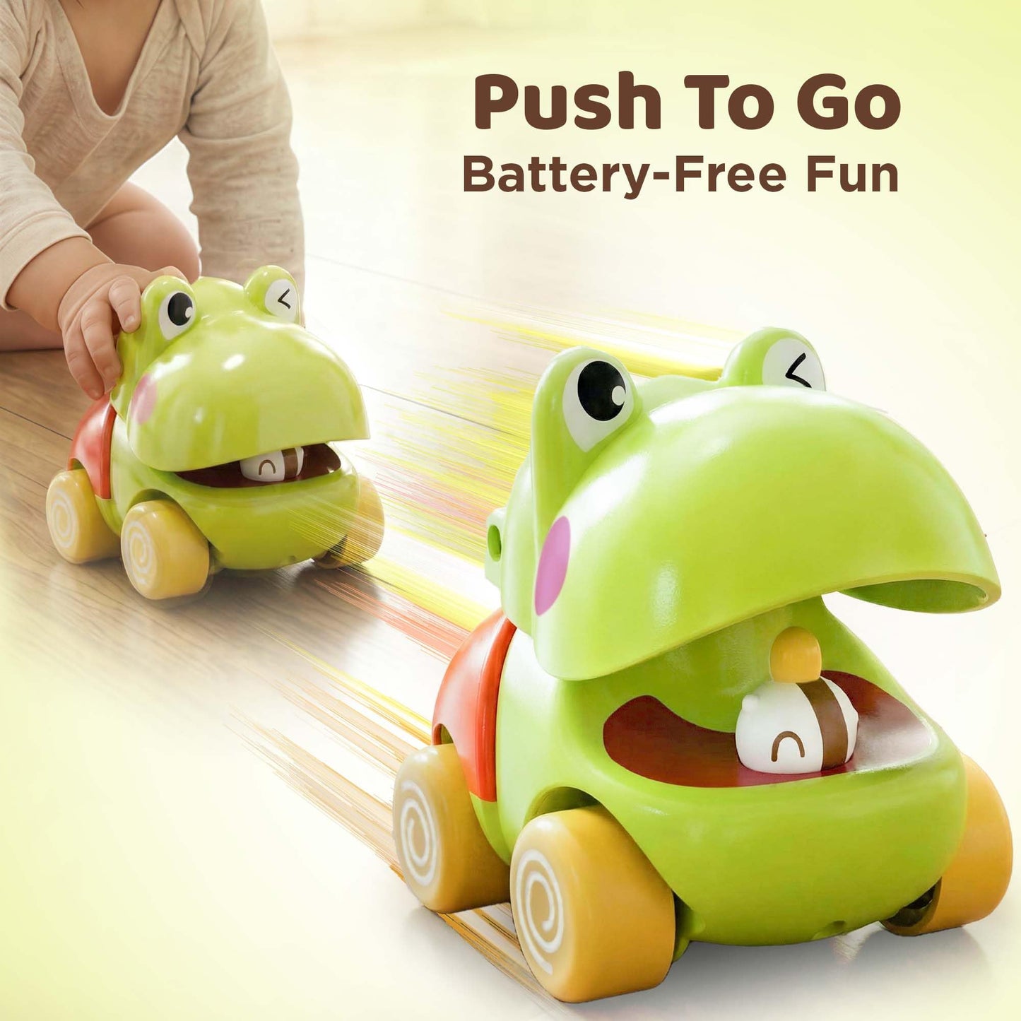iPlay, iLearn Push Go Animal Car Toys for Toddler 1-3, Baby Friction Racing Cars, Infant Play Vehicle Set, Kids Inertia Vehicle Toy, 1st Birthday Gifts for 12 18 24 Month 1 2 One Year Boys Girls Child