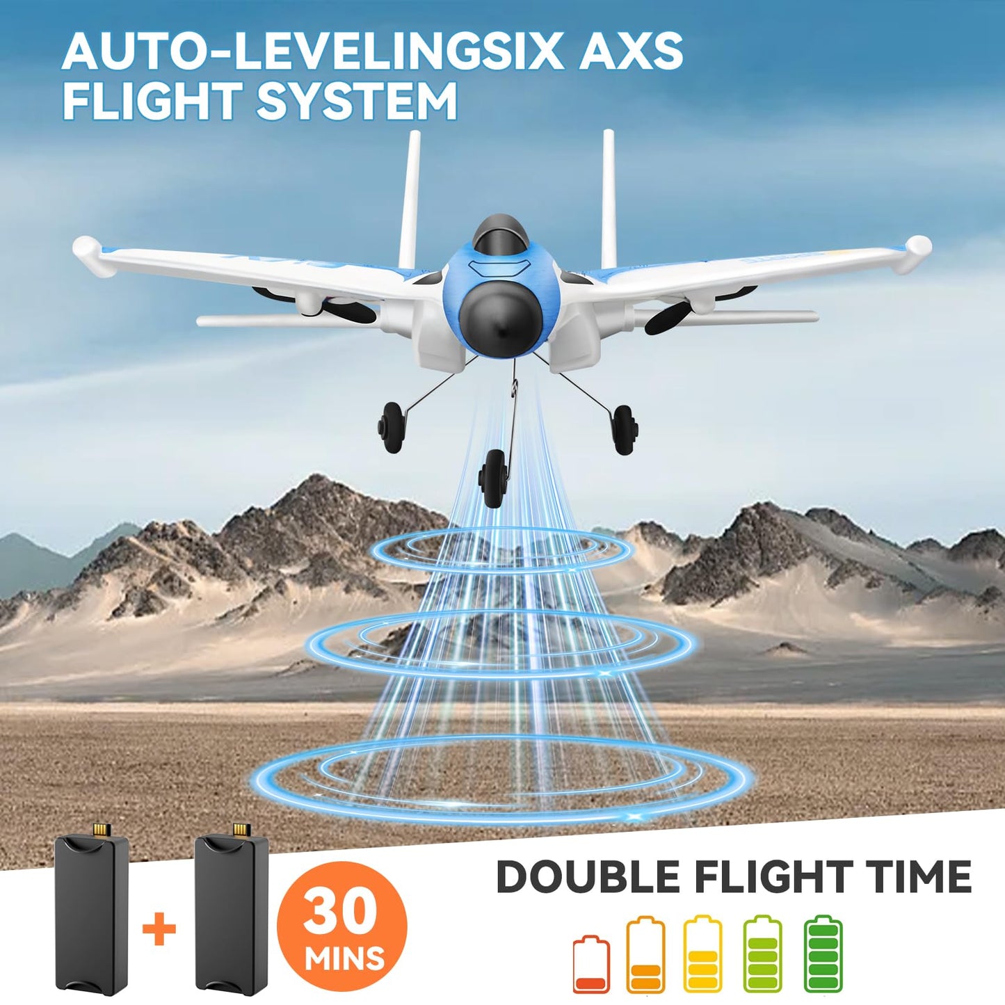 4DRC G1 RC Plane for Adults Kids, RC Airplane Fighter Jet 2.4GHz 4 Channel 6-axis Gyro Stabilizer RTF Glider Aircraft Plane Toys, Easy to Fly Remote Control Airplane Glider for Kids & Beginners