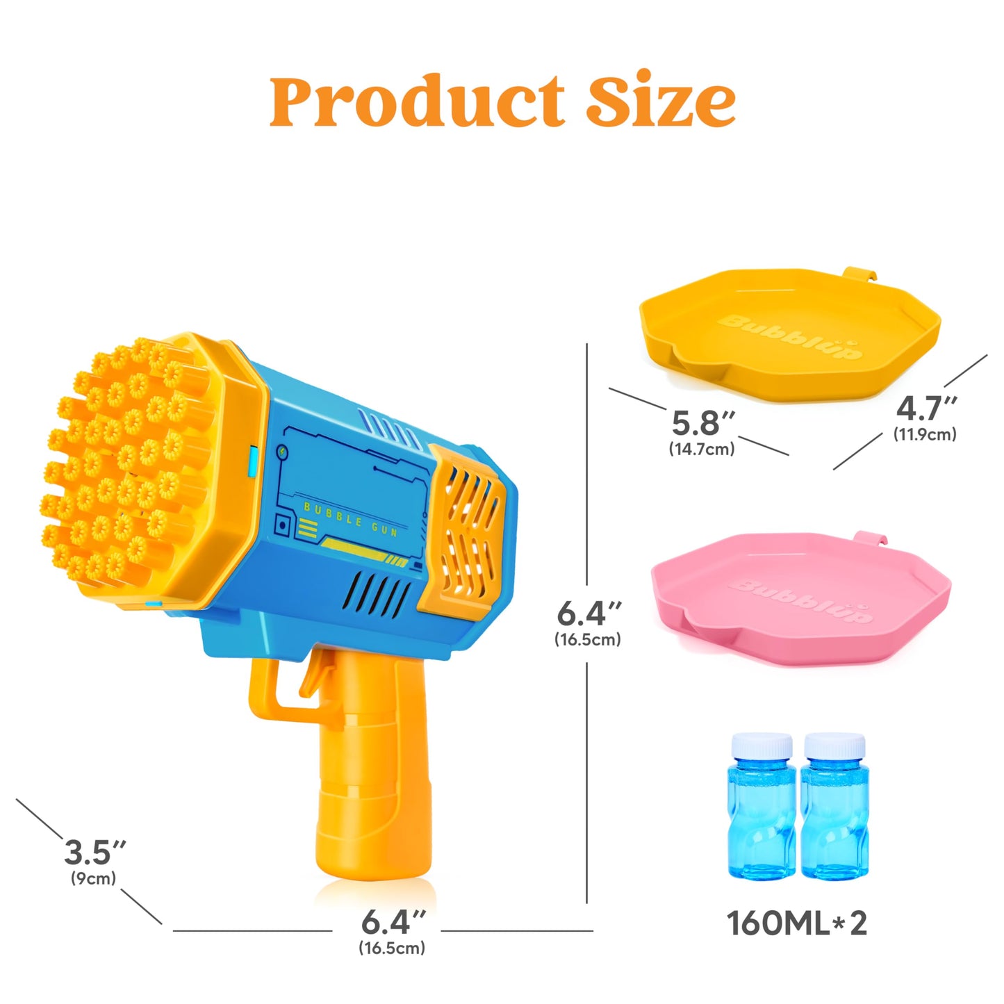 Sloosh 2 PCS Bubble Machine, Bazooka Rocket Shape Bubble Gun Toy for Kids Ages 4-8, Gifts, Adults, Party Favors, Summer, Wedding, Easter