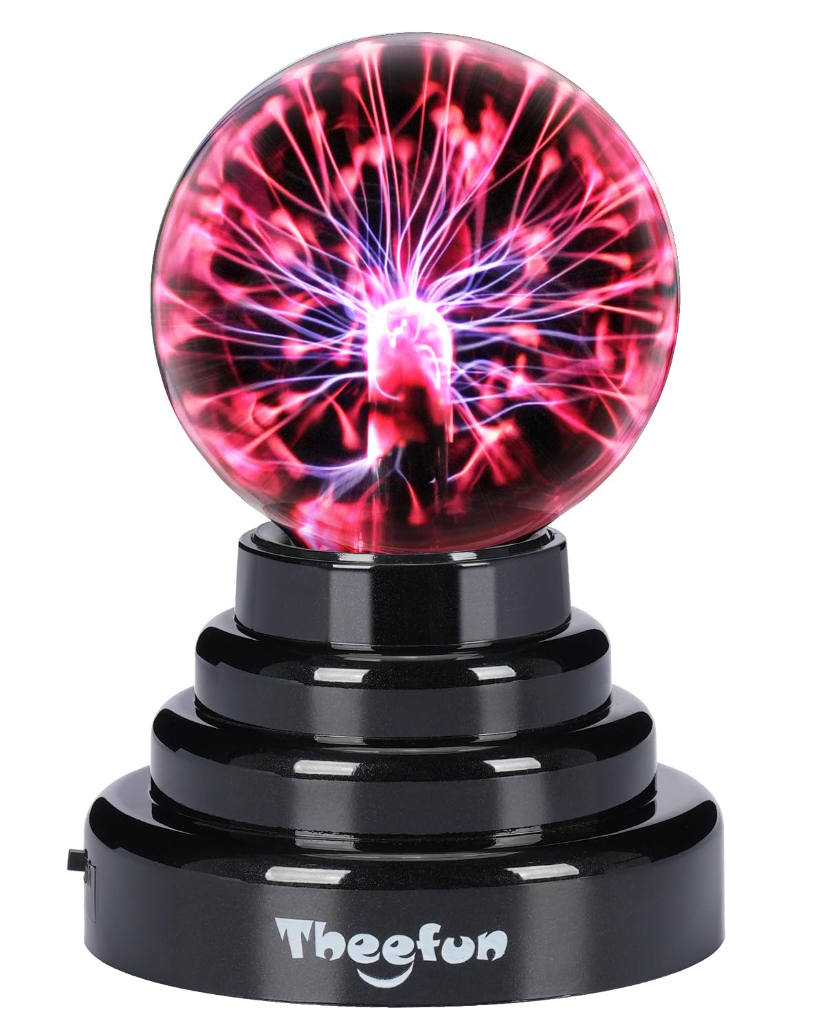 Theefun Plasma Ball, 3 Inch Plasma Lamp, Touch Sensitive Plasma Globe USB or Battery Powered Nebula Thunder Lightning, Novelty Toy for Kids, Parties, Prop, Bedroom, Home, Decoration