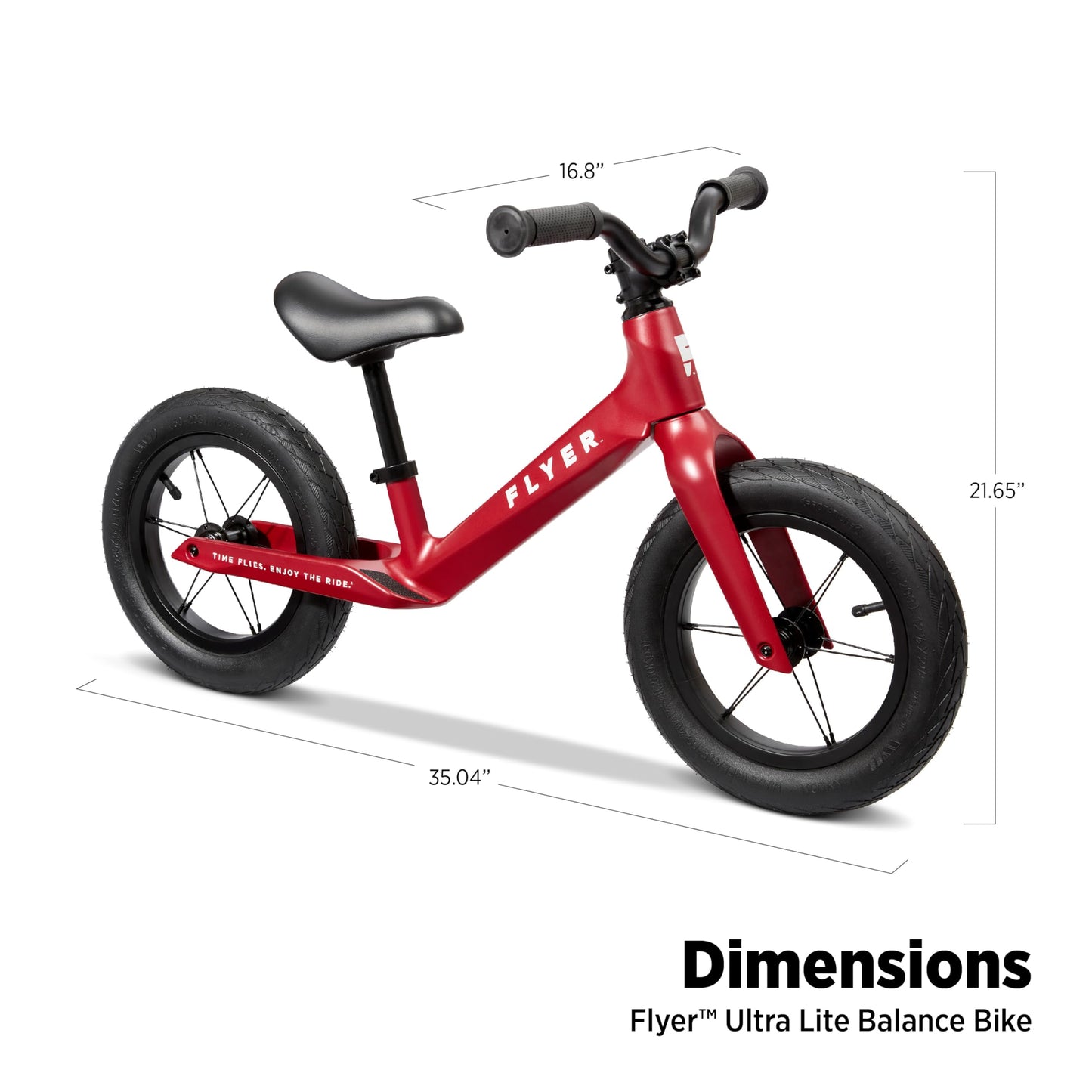 Radio Flyer Ultra Lite Balance Bike, Red, for Kids Ages 1.5-5, Pedal Free for Quick Learning, Lightweight Frame, Rubber Air Tires, Tool-Free Adjustable Seat, Footrest, Kid & Toddler Balance Bikes