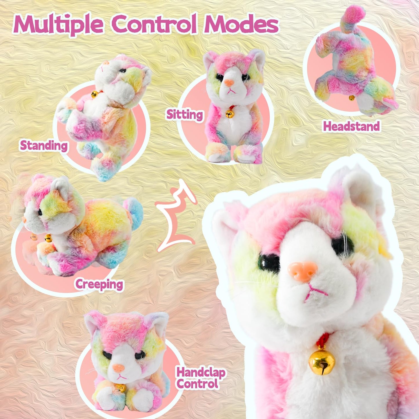 SWTOIPIG Interactive Plush Toys, Stuffed Toy, Stuffed Animal Toy, Walking Toys, Interactive Sound Control Electronic Cats Robot Pets Gift for Children