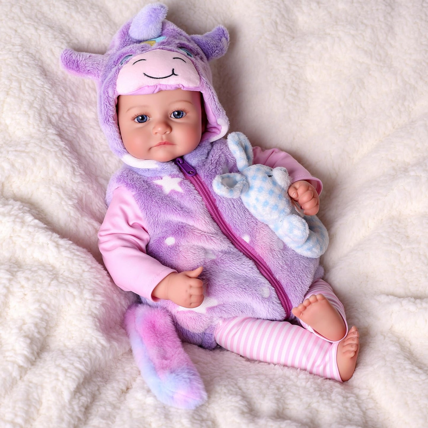 BABESIDE Lightweight Baby Doll Set–15" Realistic Soft Doll for Girls, Easy to Carry & Hug, Includes Bottle & Pacifier Set–Pretend Play & Gift for Kids Age 3+