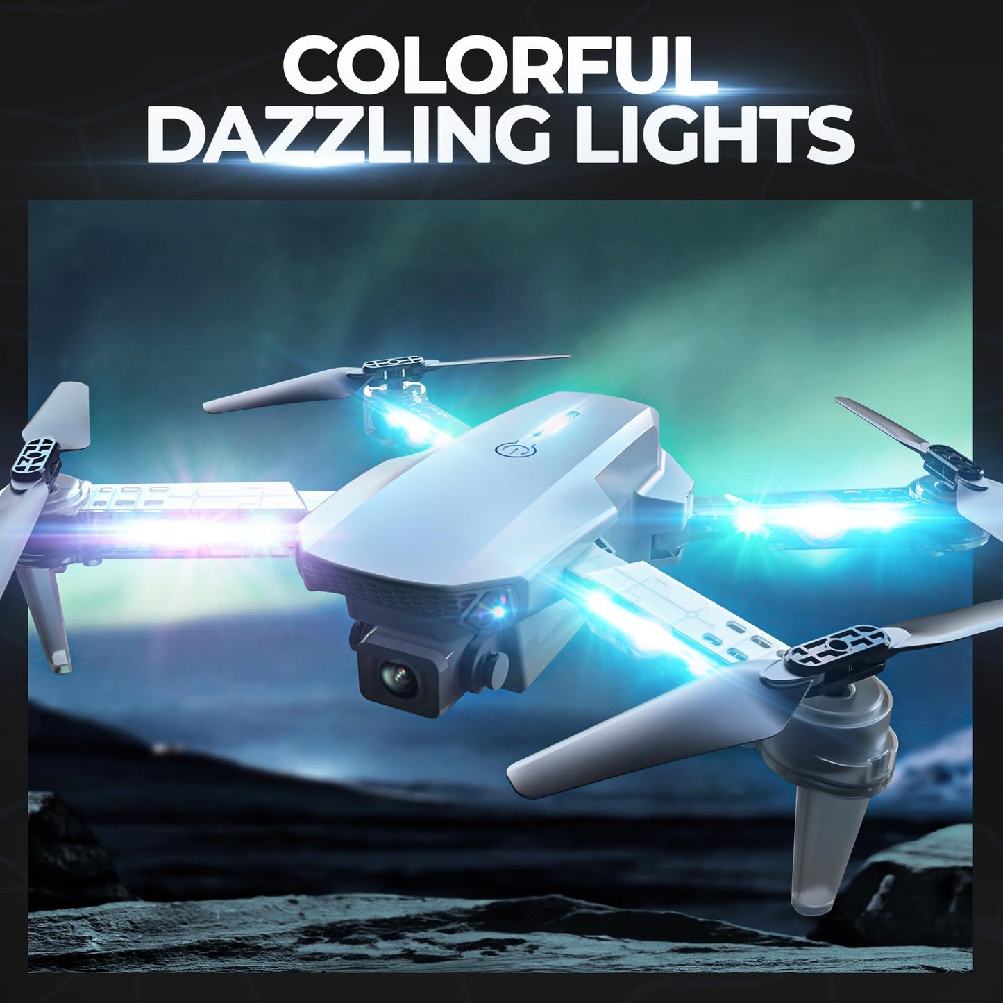 BEZGAR Drone with Camera for KIds - 1080P HD FPV RC Quadcopter with 90° Adjustable Lens, Coloeful LED Lights, Gestures Selfie, One Key Start, 360° Flips, Toys Gift Mini RC Drone for Boys Adults, White