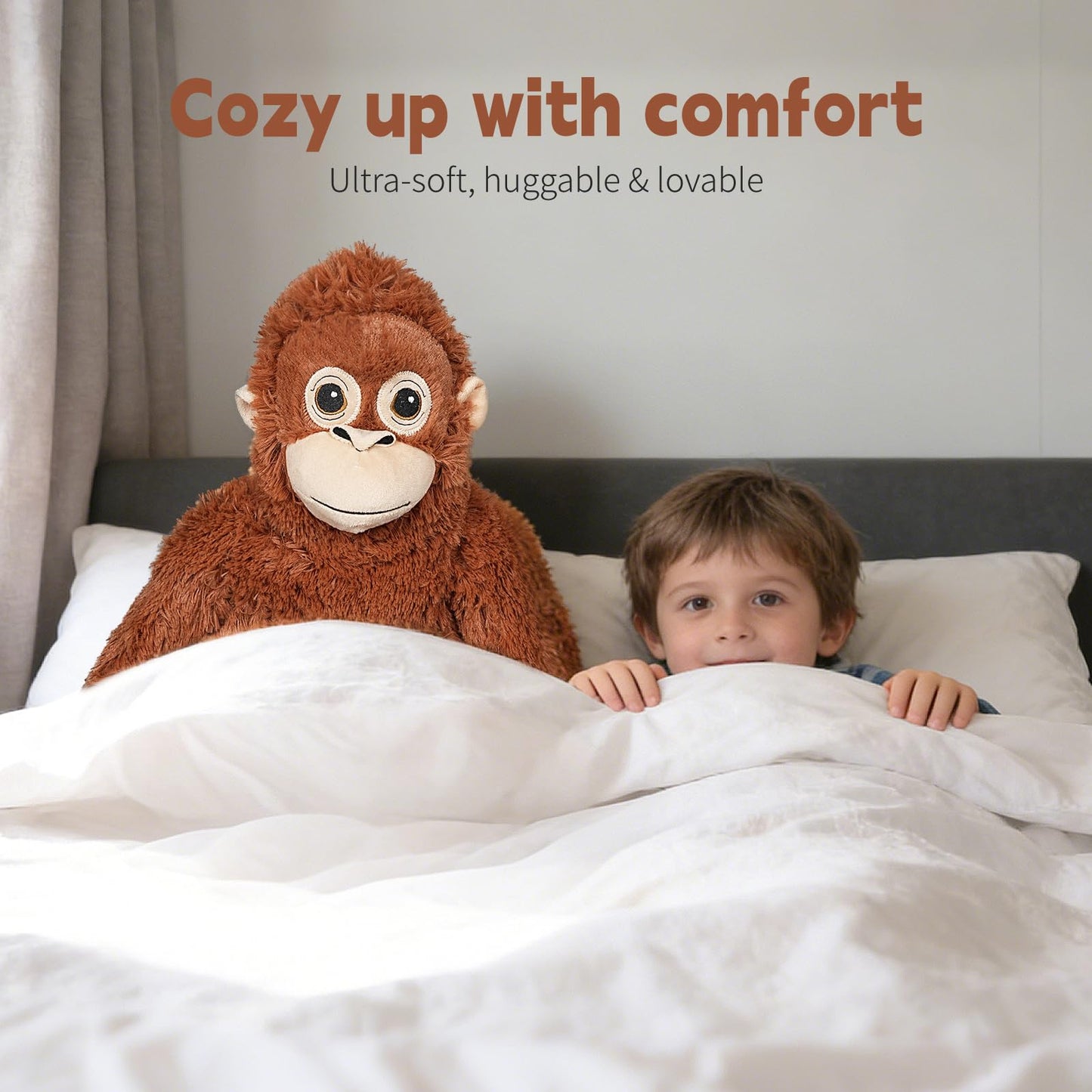 Fluffypals Punch Monkey Plush - 23.6 Inch Punch The Monkey Stuffed Animal, Hanging on Bags or Neck Orangutan Plush, Great Gift for Boys Girls Kids Fans