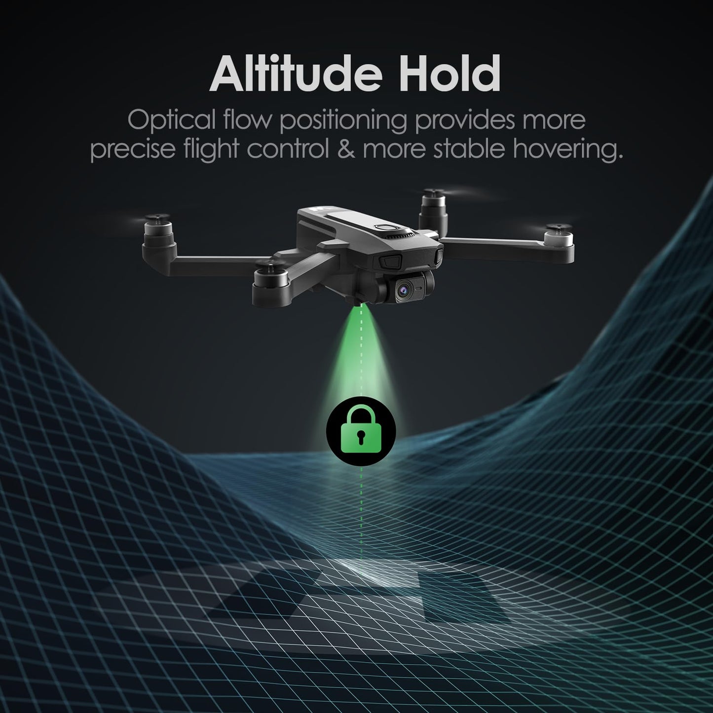 WeFone WF20 Drone with 1080P FPV Camera for Beginners, Foldable RC Quadcopter with Brushless Motor, Headless Mode, Adjustable Speed, One Key Take-off/Landing, Flight Path, 2 Batteries, Black