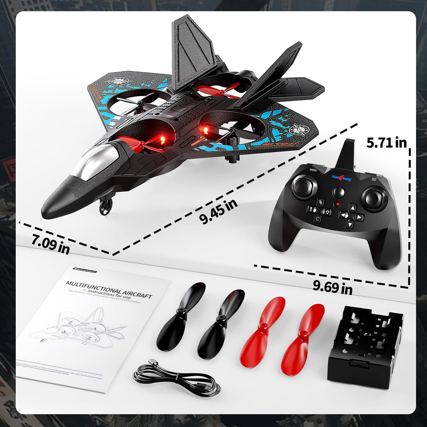 NIPLOOOW Foam Remote Control Airplanes Rc Planes for Kids 4-8, Remote Control Planes Fighter Jet with Light, 360° Flip Fighter Jet Toy, Gravity Sensing, Stunt Roll, Gifts for 6 7 8 10 12 Year Old Boys