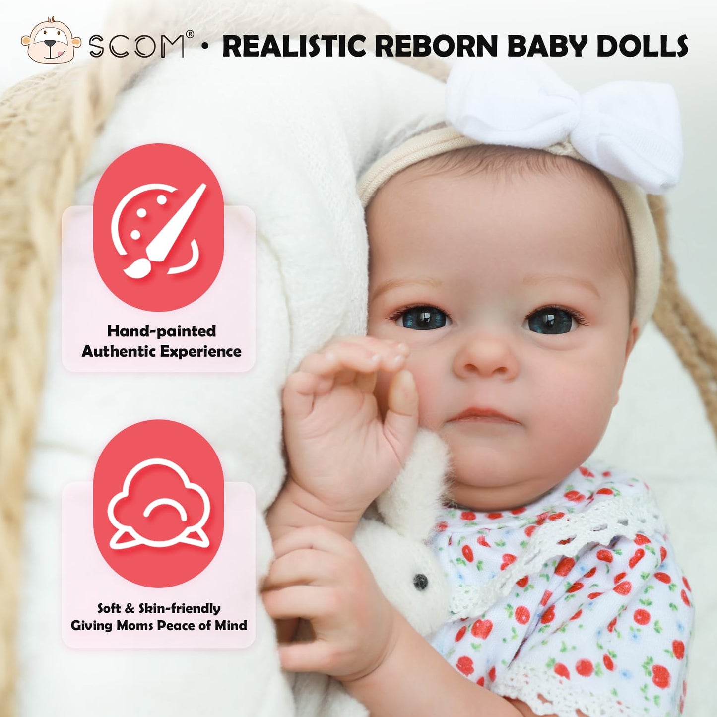 Realistic Newborn Real Life Baby Boy Girl Dolls Lifelike Soft Vinyl and Cloth Body with Feeding Kit Gift Box for Kids Age 3+