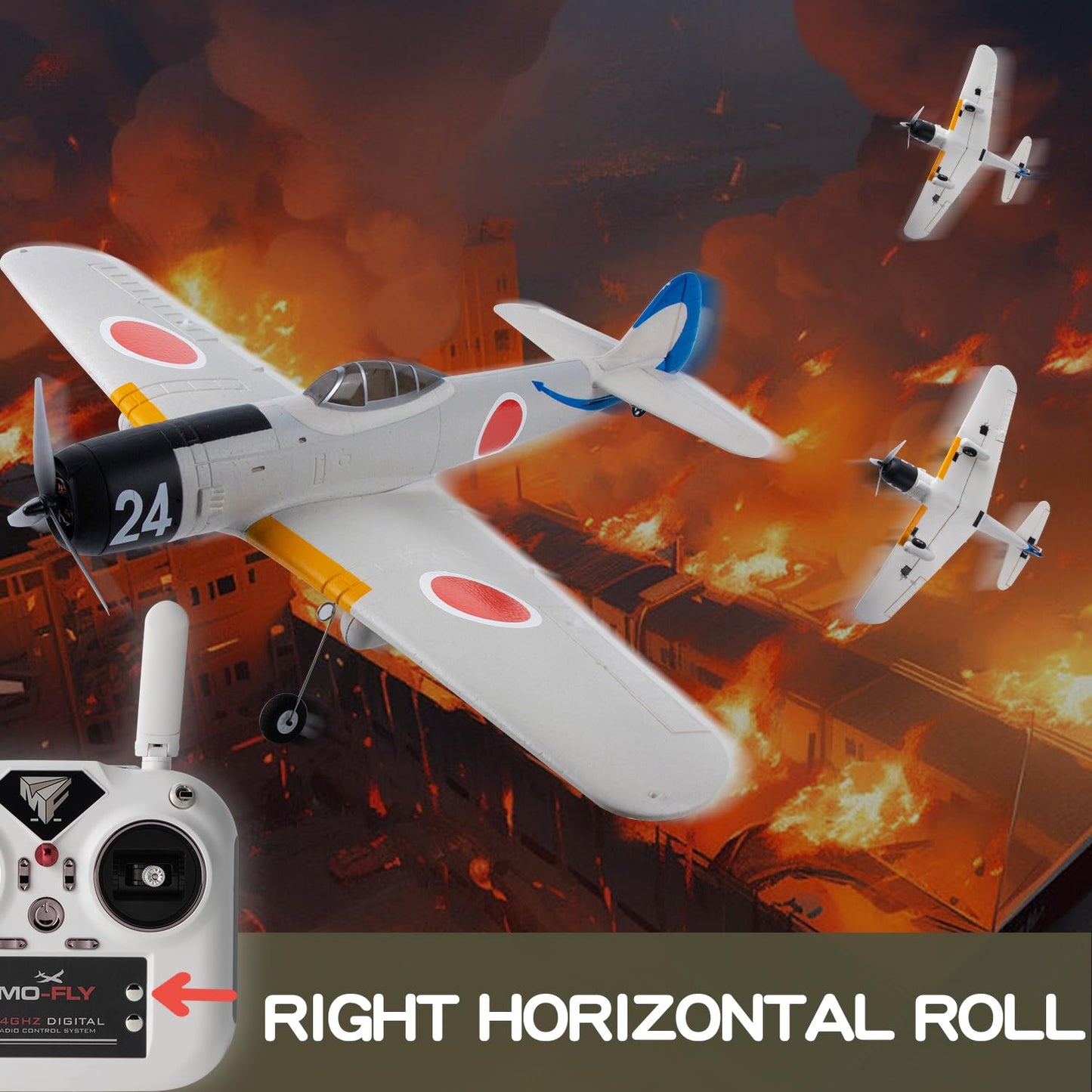 690MM 27.16-Inch Remote Controlled Plane Airplane for Beginners Adults Expert 4-Channel A6M Zero-Fighter Brushless Motor RC Fixed Wing 3D /6G Stunt Flying Mode RC Glider 1/16 ( White 2-Battery )