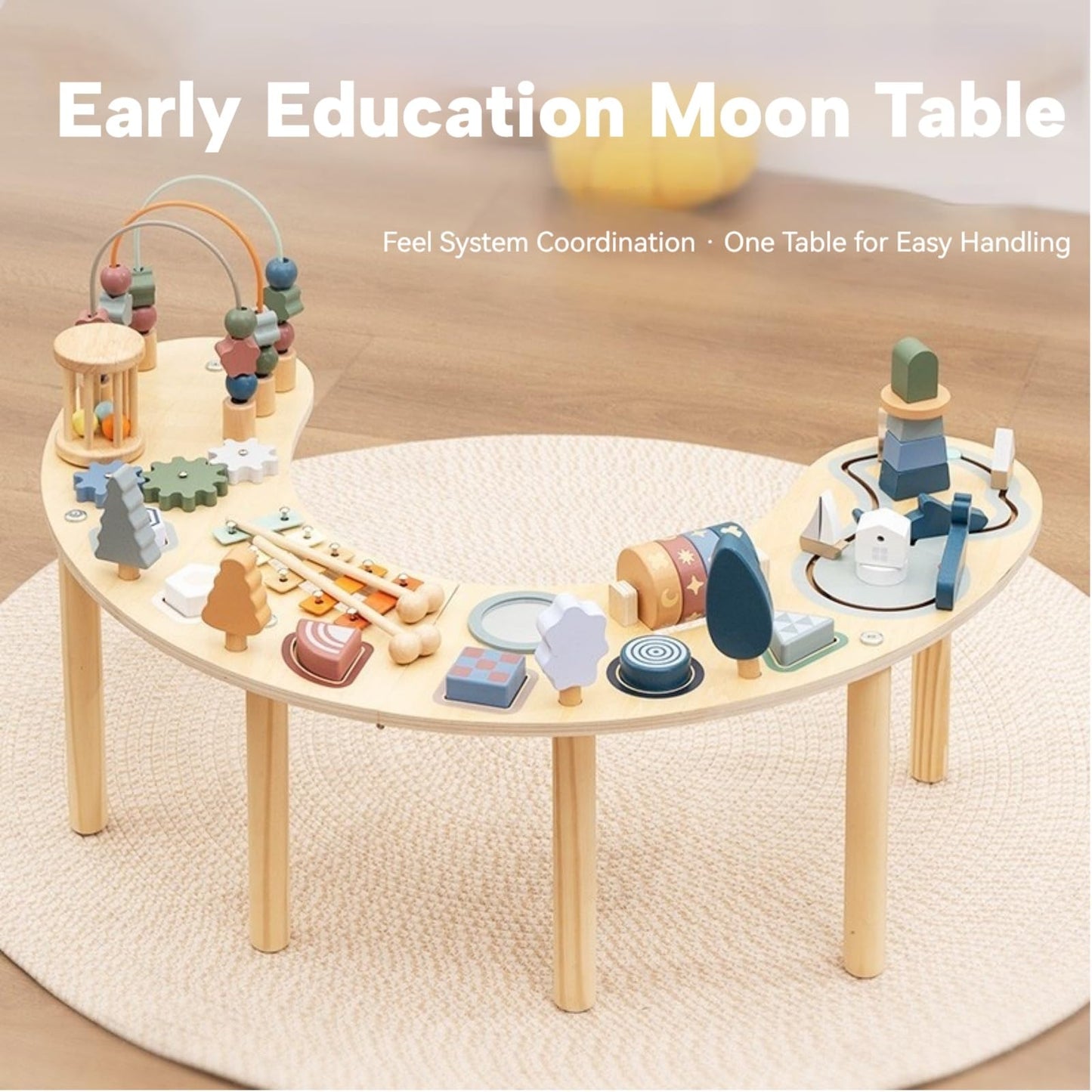 GLCforever Montessori Activity Table for 1-3 Year Old | Large Size Busy Board & Sensory Toys | Learning Activity Center for Baby for 1 Year Old Boy or Girl