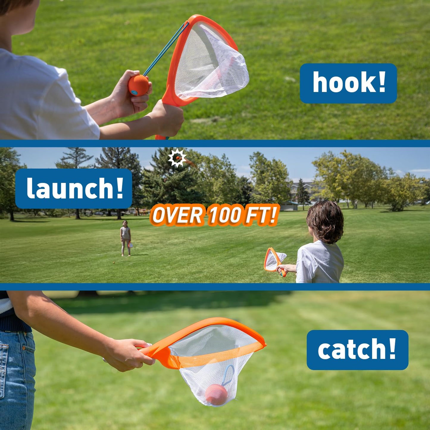 Djubi Slingball, Best Gifts for Kids All Ages 6 & Up - Slingshot Outdoor Beach, Lawn, & Tailgating Family Game - Toys Gifts for 6 7 8 9 10 Year Old Boys - Freestyle