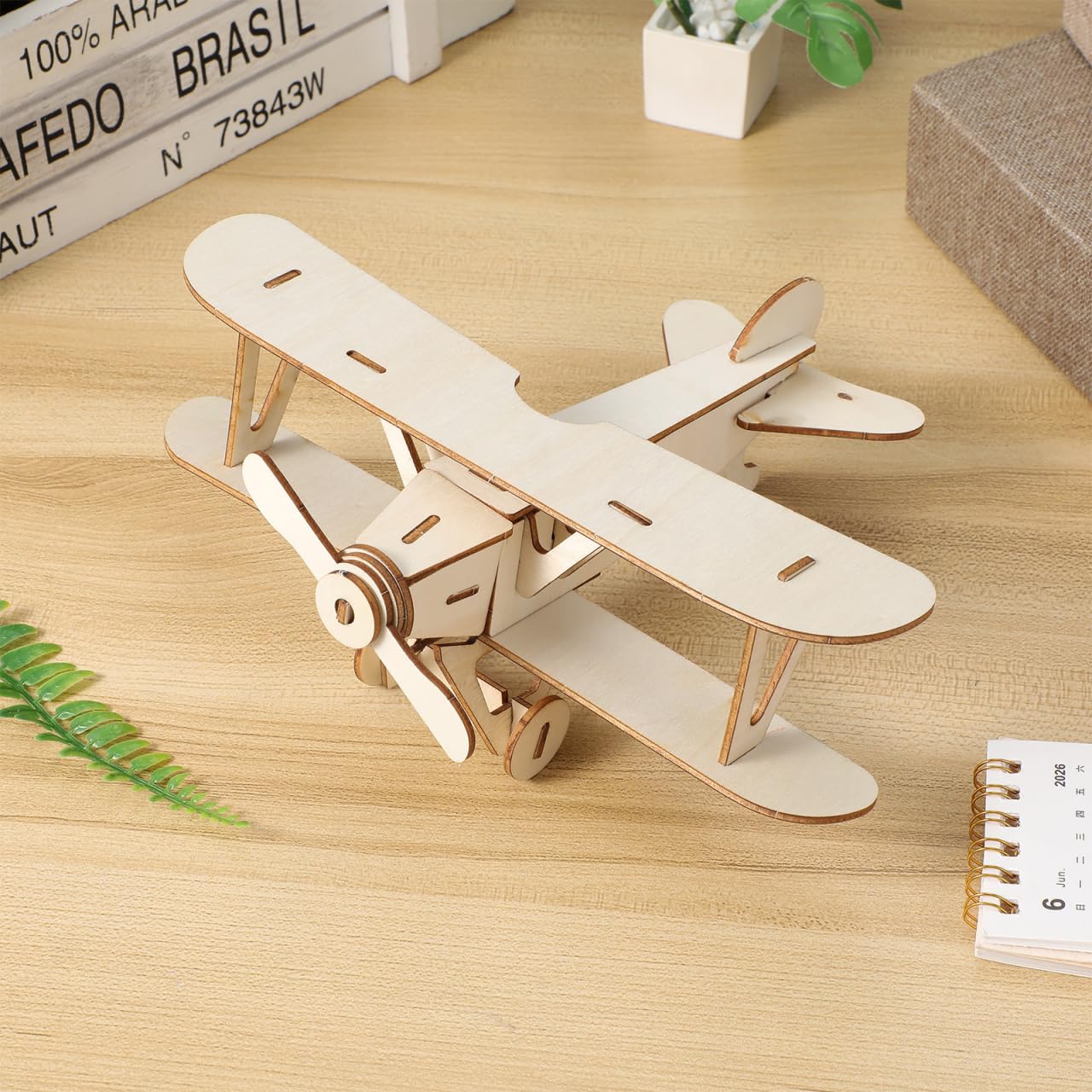 TOYANDONA 3 Pack Wooden DIY Crafts Plane, Mini Assemble Painting Airplane Model Toys Wood 3D Puzzles Construction Kits for Kids School Craft Decor Projects