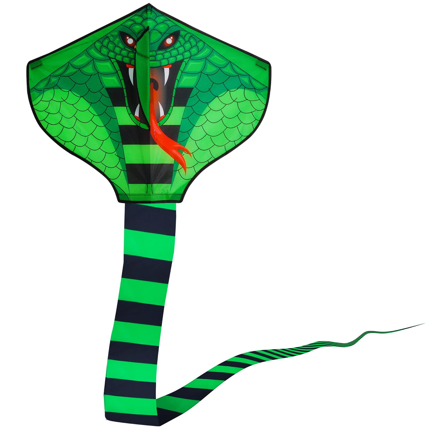 4 Pack Kites - Large Fire Dragon Kite Green Snake Devil Fish Red Mollusc Octopus with Long Colorful Tail for Kids Adults Beach Toy Gifts Outdoor Game Activities