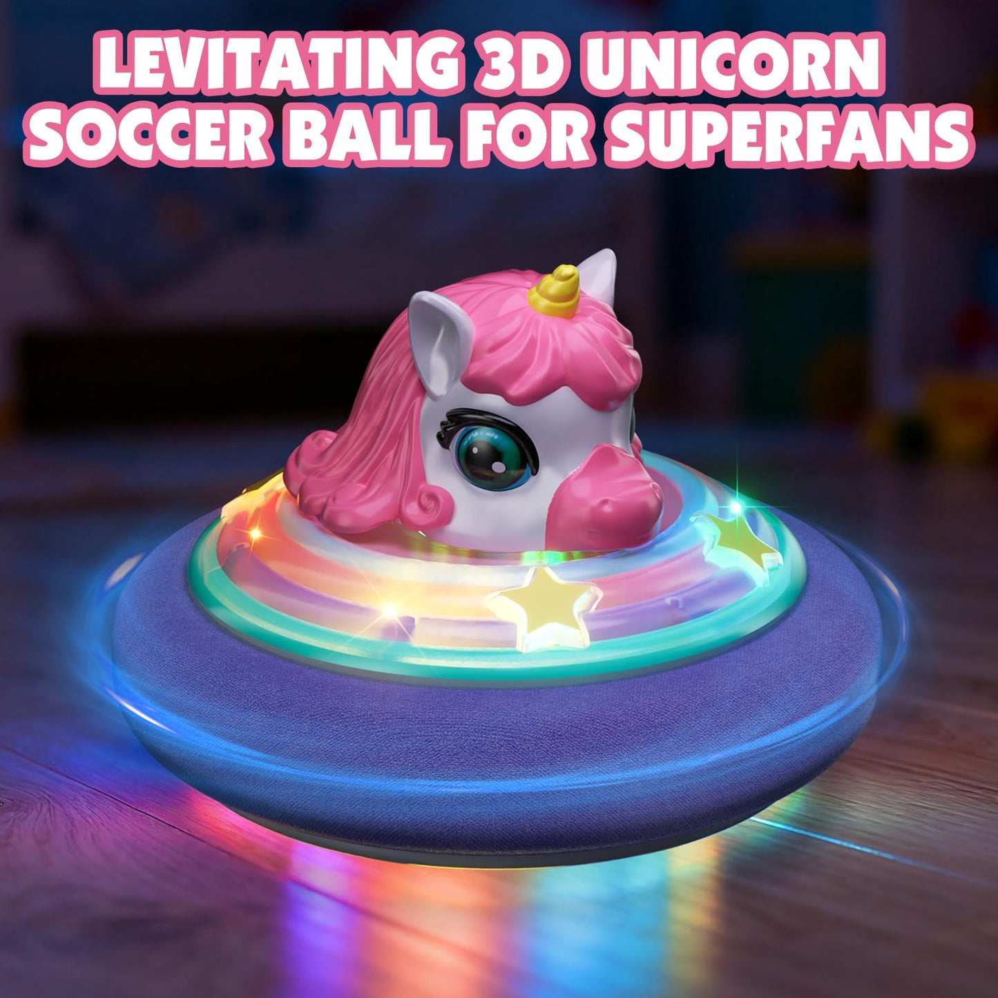 Hover Soccer Ball for Kids, Unicorn Toys for Girls with Light & Music, Indoor Games Birthday for Girls Age 4 5 6 7 8 9 10 11 12 Year Old, Kids Football Sport Toys