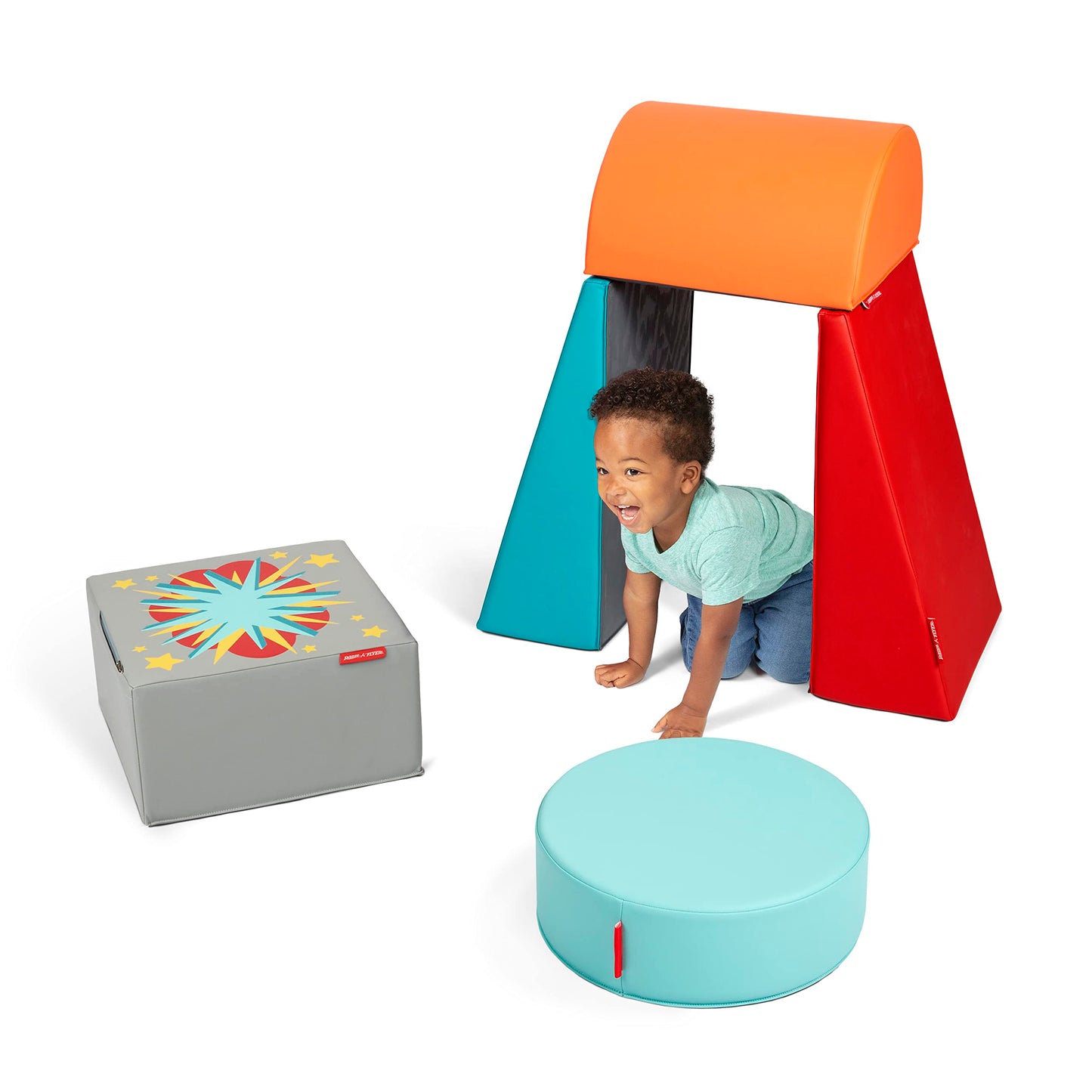 Radio Flyer Tumble Town Interactive Learning Blocks with Sounds, Kids Indoor Climber & Play Structure, Big Foam Climbing Blocks for Toddlers Ages 9 Months - 3 Years