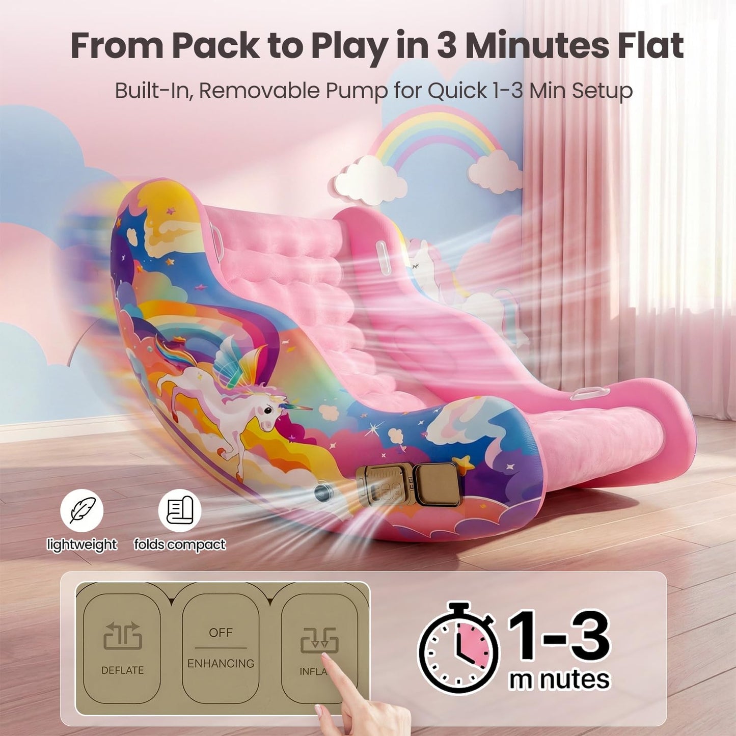 Sensory Chair for Kids with Autism – Toddler Rocking Chair for Sensory Seeking, ADHD & Calming – Autism Sensory Products for Deep Pressure Therapy in Sensory Room, Birthday Gifts for Boys Girls