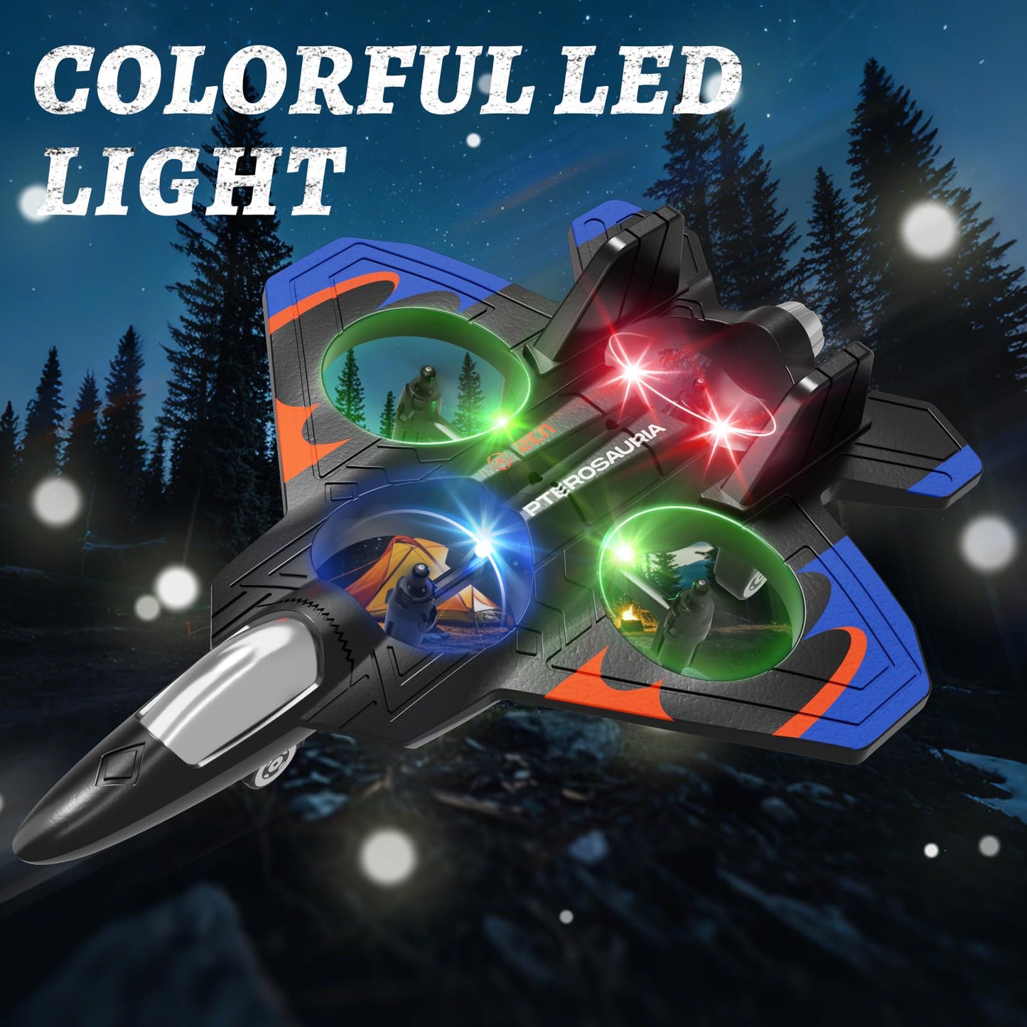Tubokoro Foam Remote Control Airplanes with 3 Batteries, RC Planes for Kids Adults 8-16, RC Airplane Fighter Jet with Light, 360° Flip Fighter Jet Toys, Stunt Roll, Airplane Toy Gifts for Kids Boys