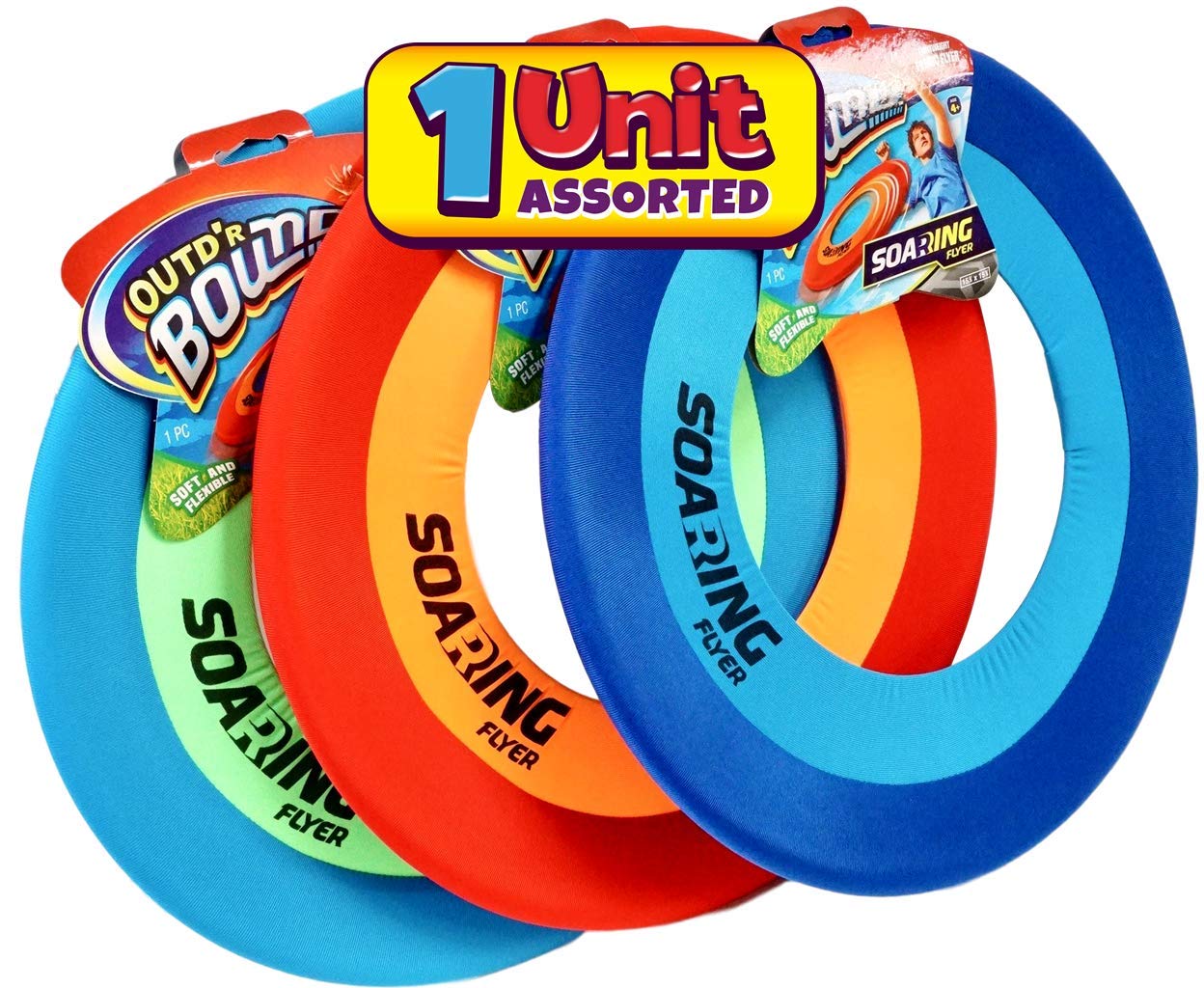 JA-RU 16 Inch Giant Flying Ring Toy (1 Pack) – Soft Flying Disc Toy for Kids, Teens & Family | Pool, Beach & Backyard Games, Outdoor Recess Toys & Party Favors. 5138-1