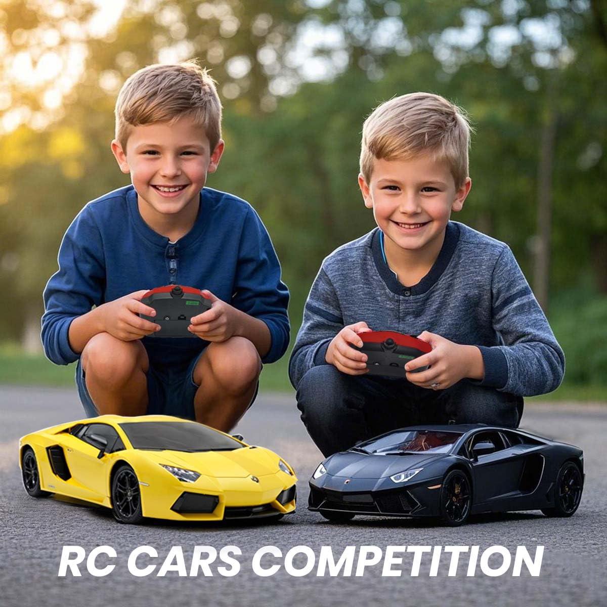 QUN FENG Official Licensed Lamo LP-700 1:18 Scale Remote Control Car for Kids 8-12 Years, RC Car with Rechargeable Battery 3.7V 500mAh, 2.4GHz Matte Black