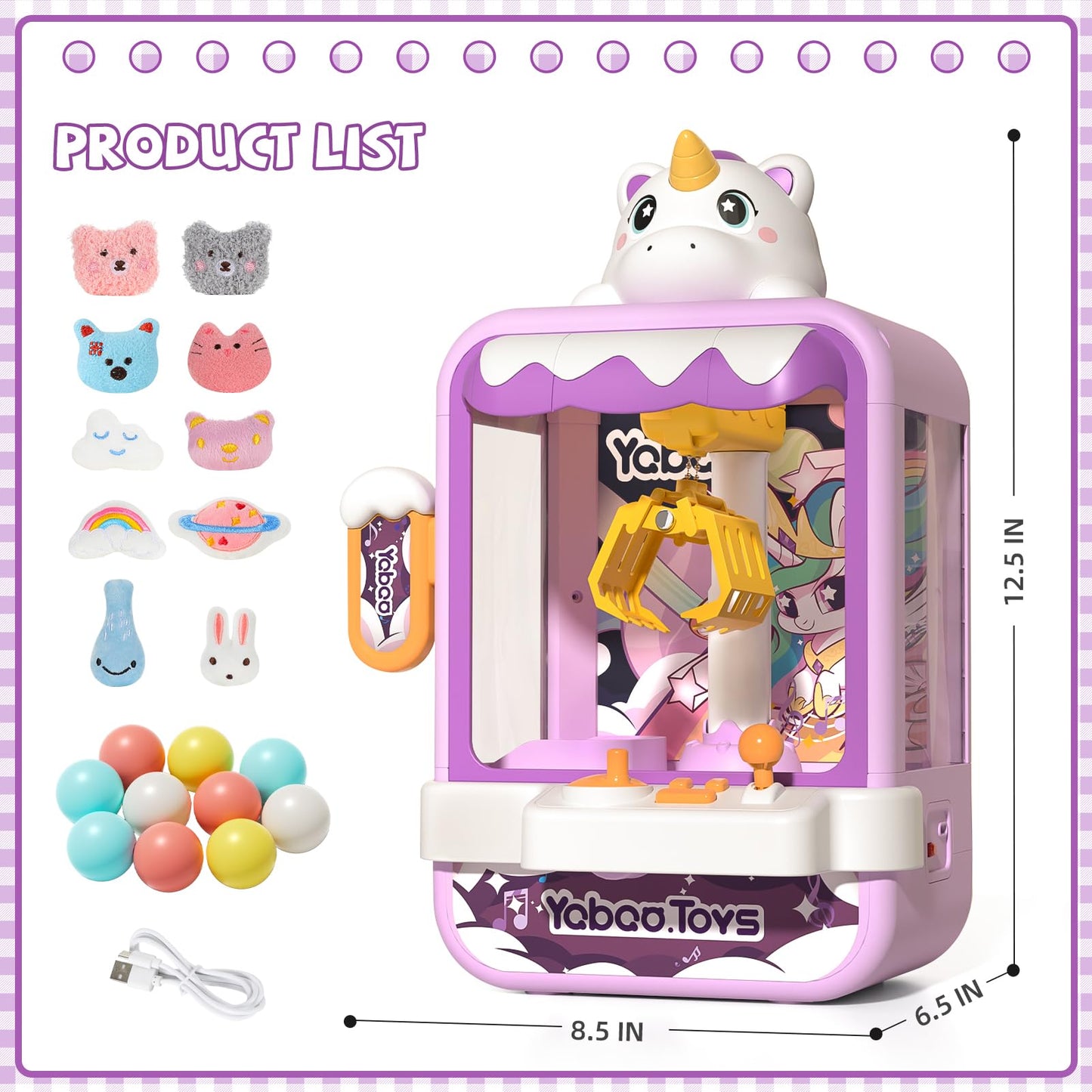 Vanvimen Claw Machine for Kids Girl, Vending Machines Toys for Girls 4 5 6 7 8, Unicorns Girls Toys Age 6-8, Arcades Game Party Toy Age 6-7,Ideas Birthday Gifts for Girl 4 5 6 9 Year Old