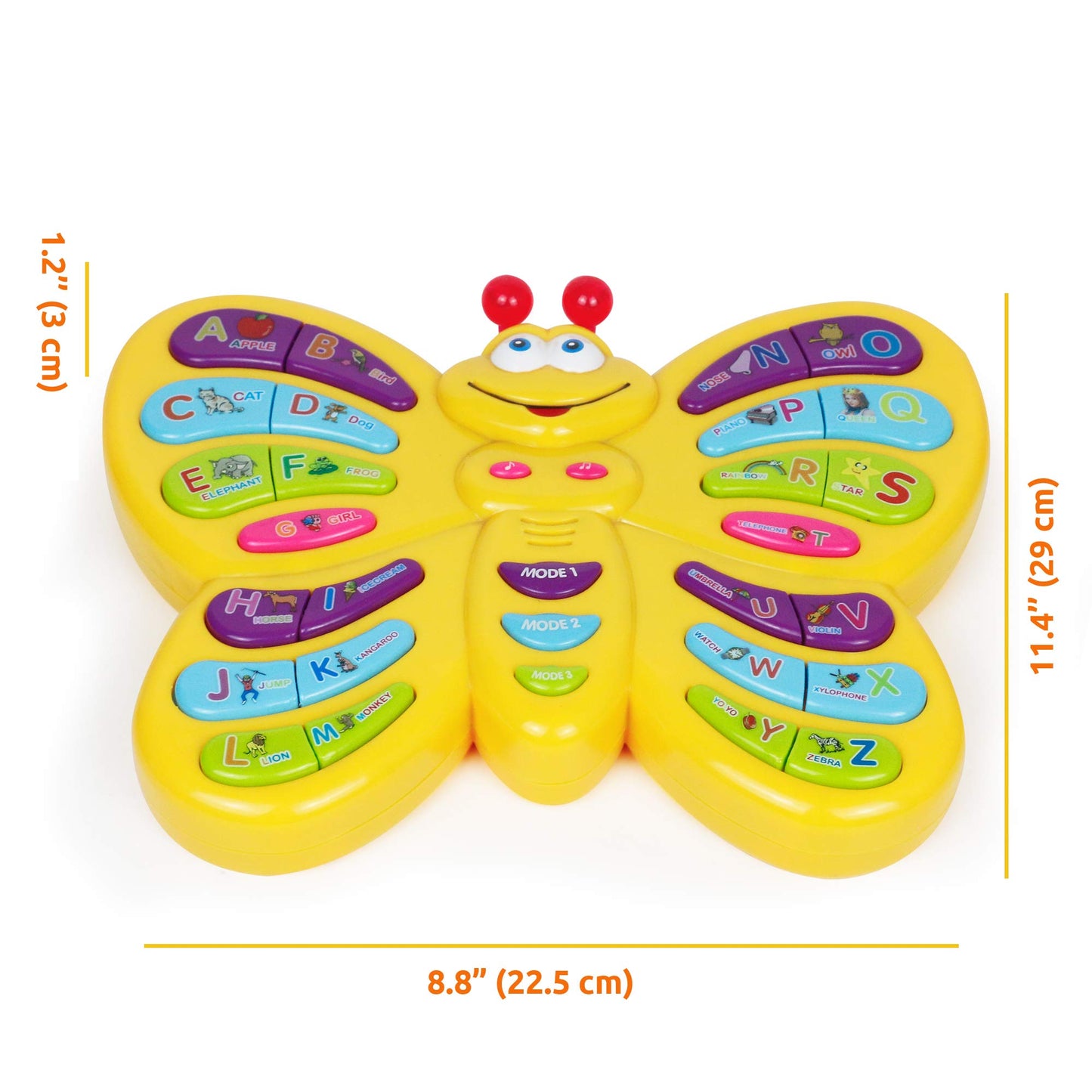 Preschool ABC Learning Toy, Interactive Educational Butterfly Toy for Toddlers, Animal Sounds & Music, Early Development See and Say Baby Toys for 3 Year Old Boys & Girls