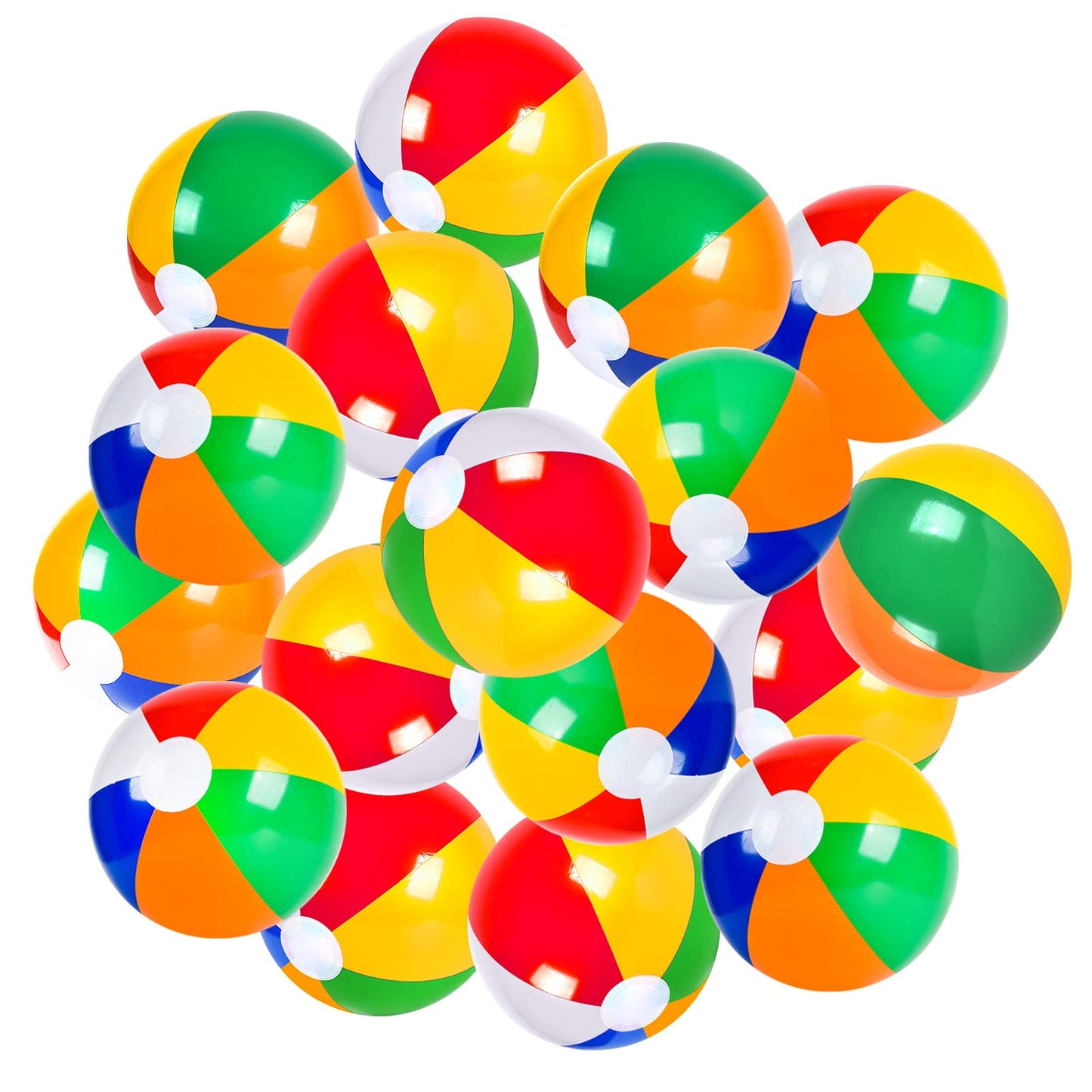 Coopay 36 Pack Inflatable Beach Balls Classic Rainbow Swimming Pool Ball Birthday Beach Party Decoration Summer Water Games Gifts 9 to 12 Inches from Inflated to Deflated