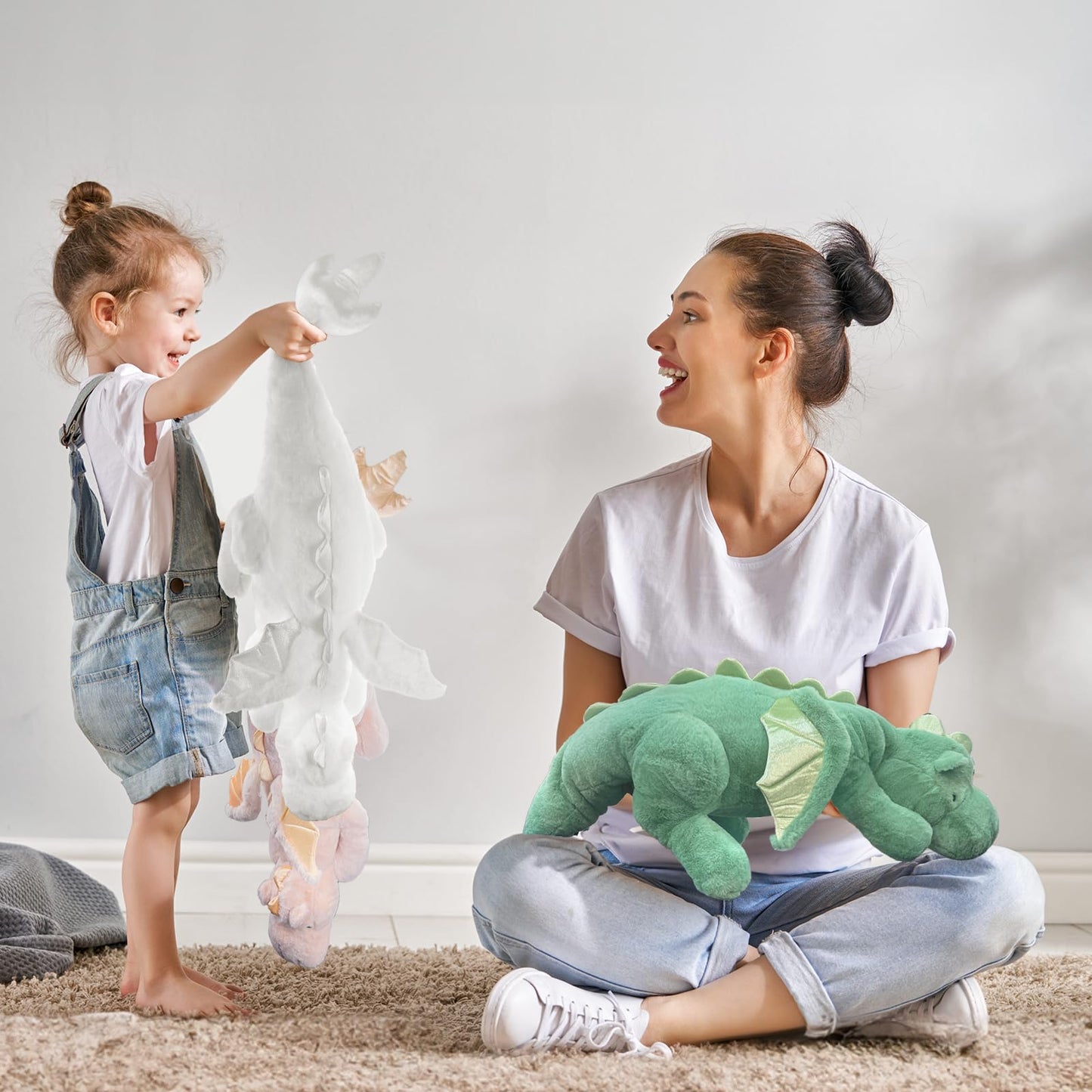 YOUBLEK 40In 5Lb Weighted Stuffed Animals,Cute Plush Dragon,Weighted Stuff Dinosaur Toy for Kids Adult Gift or Decoration (5lb, Green)