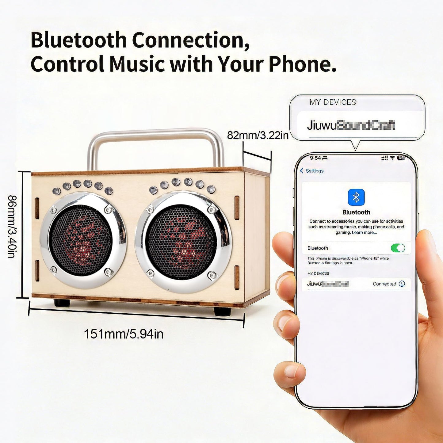 STEM Projects Kit for Kids & Adults Build Your Own Portable Wood Bluetooth Speaker Science Experiment Electronics Kit for Boys & Girls Ages 8-12 9 10 14 16-Chrome Graduation Gift