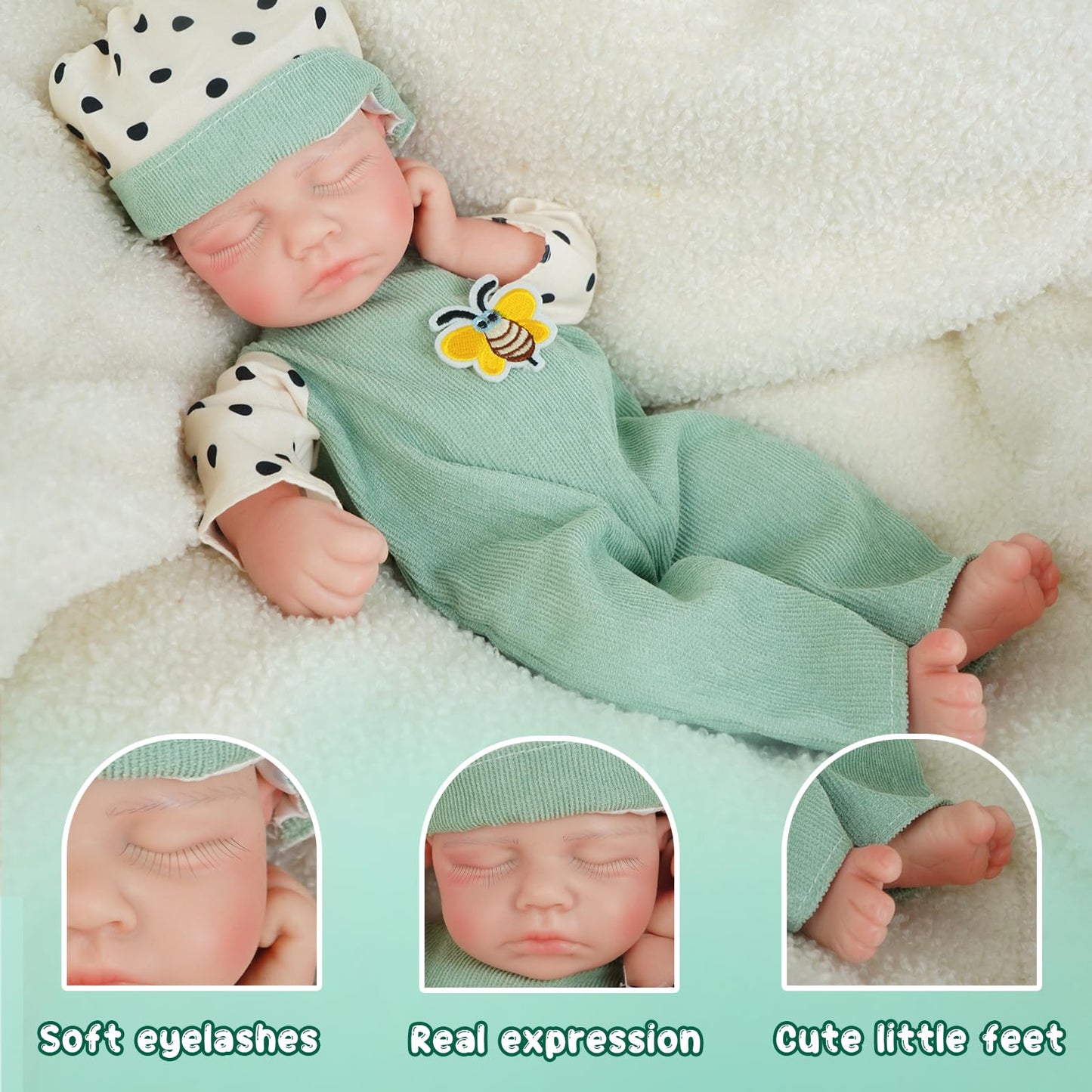 Boy 12.2 Inch, Full Silicone Baby Doll, Realistic Baby Dolls, Realistic Veins & Sleeping Pose, Not Vinyl, Reborn Baby Dolls Silicone Full Body, Gift Set