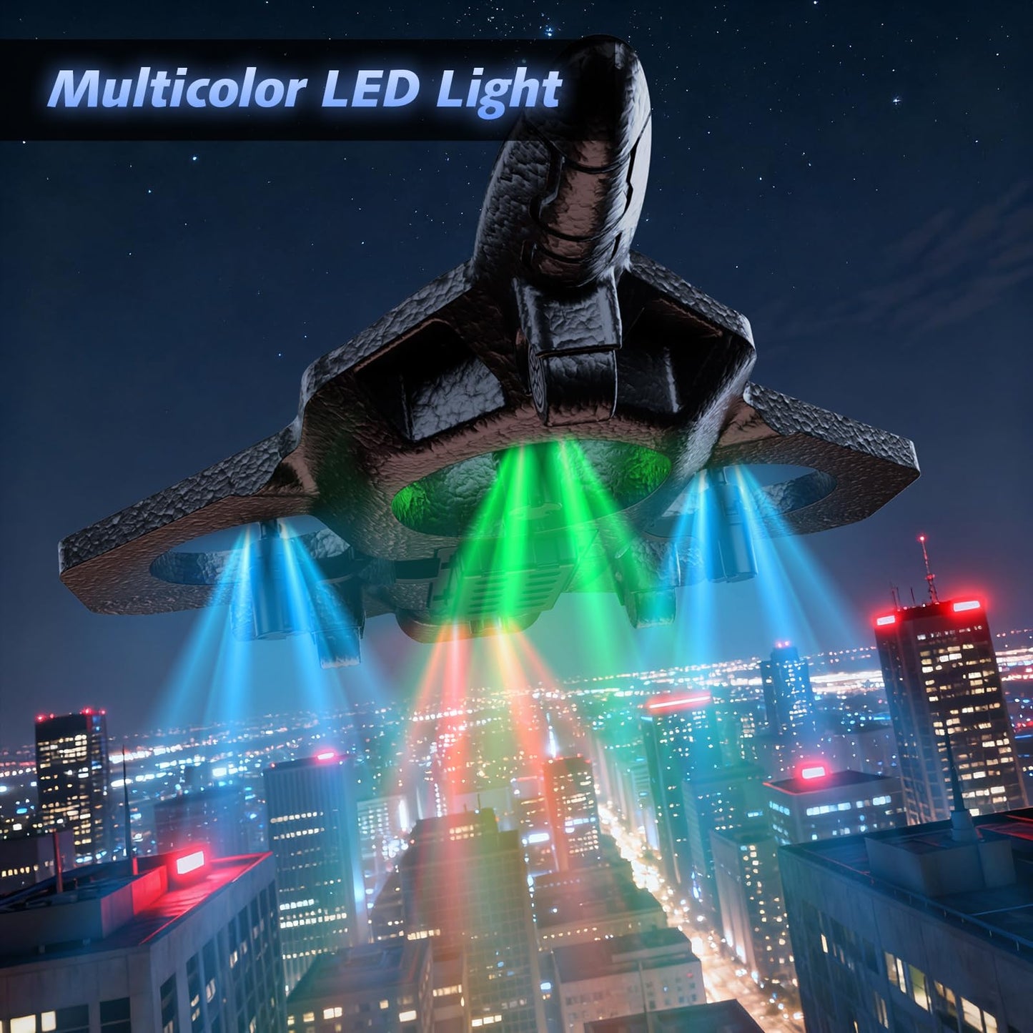 FUNPX Foam RC Airplane with Cool Led Light, 360° Flip and Headless Mode, Remote Control Airplane RC Plane for Kids Adults Aged 6+, RC Flying Toy for Kids, Birthday Gift