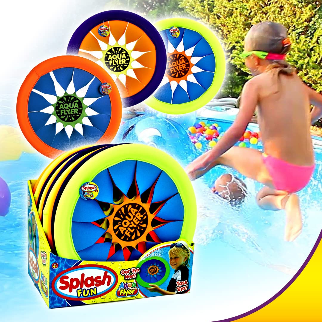 JA-RU Soft & Safe Frisbee Throwing Disc Splash Fun Aqua Flyer 12" (1 Disc Assorted) Flying Discs for Kids & Adult Girl & Boy Toys. Fidget Party Favors Outdoor Family Game Easy & Professional. 1031-1