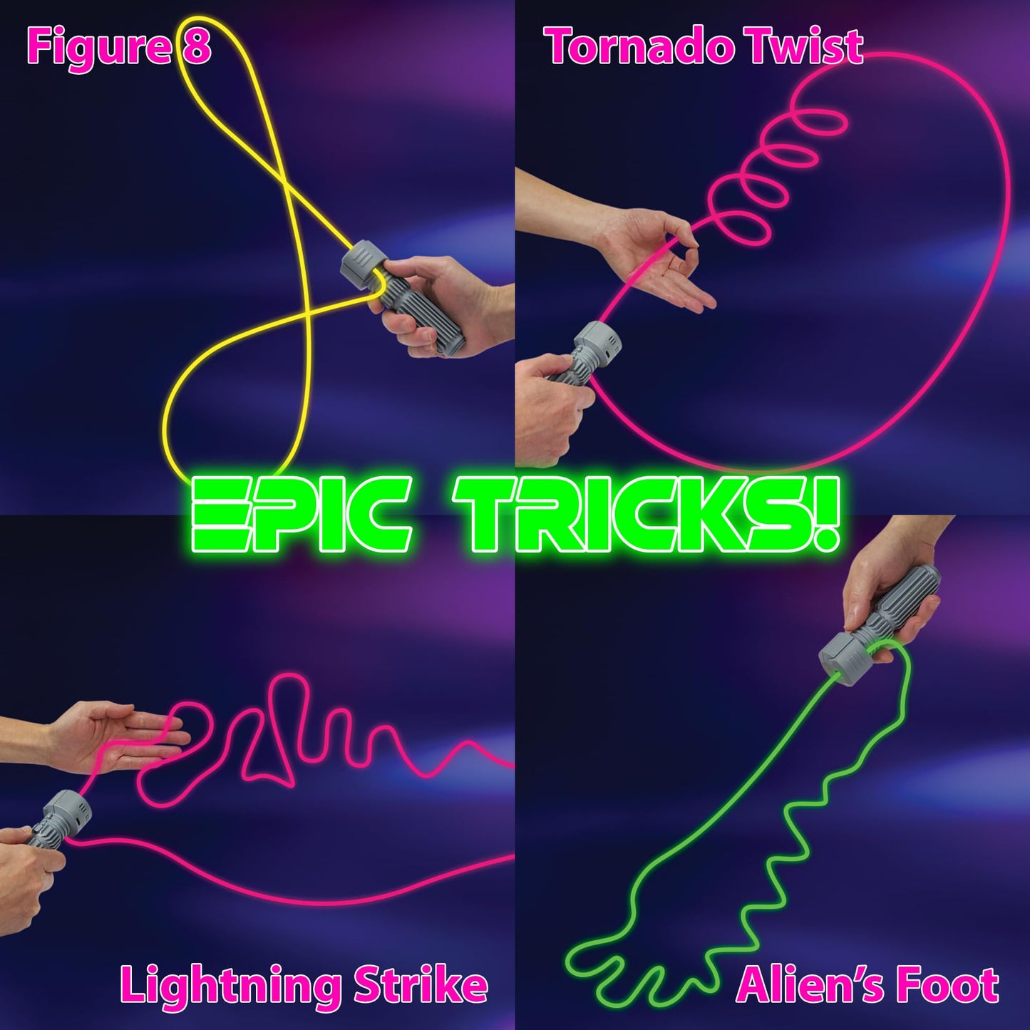Funwares String Thing - Glowing String Toy with Built-in Blacklight for Stunning Visual Effects - Perfect for Kids, Teens, and Adults - Cool Gadget for Amazing Tricks and Endless Entertainment