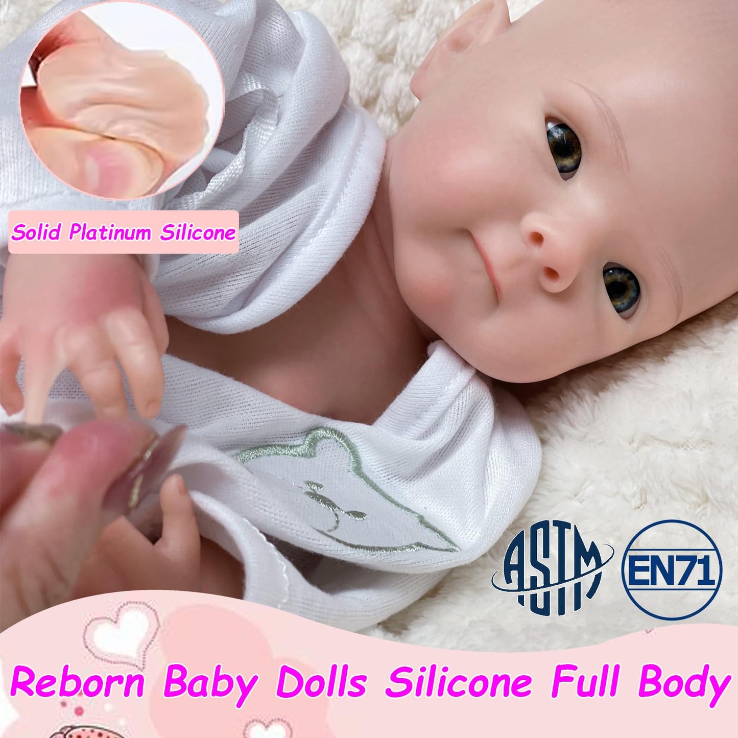 Aniiyy 13 Inch Full Body Silicone Baby Dolls Can Open Mouth Silicone Reborn Baby Dolls that Look Real Babies